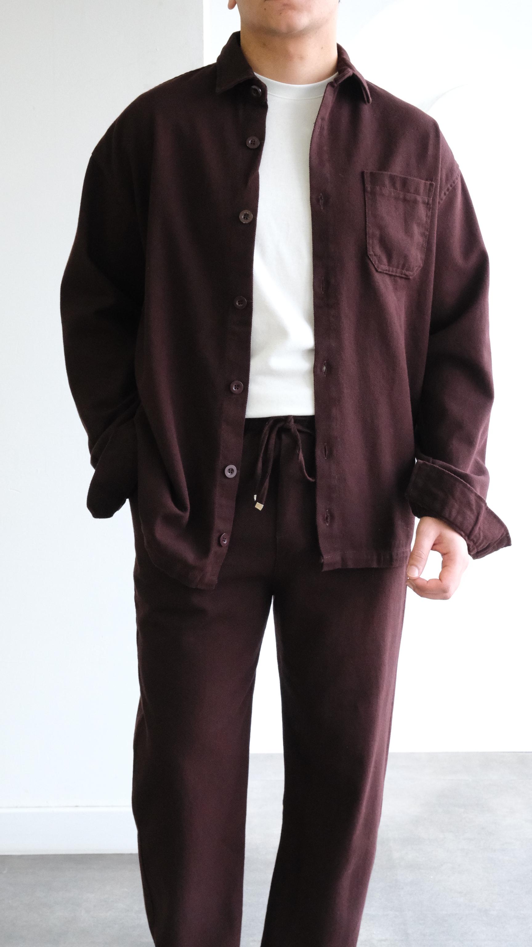 Acı Kahve Gabardin Oversize Gömlek