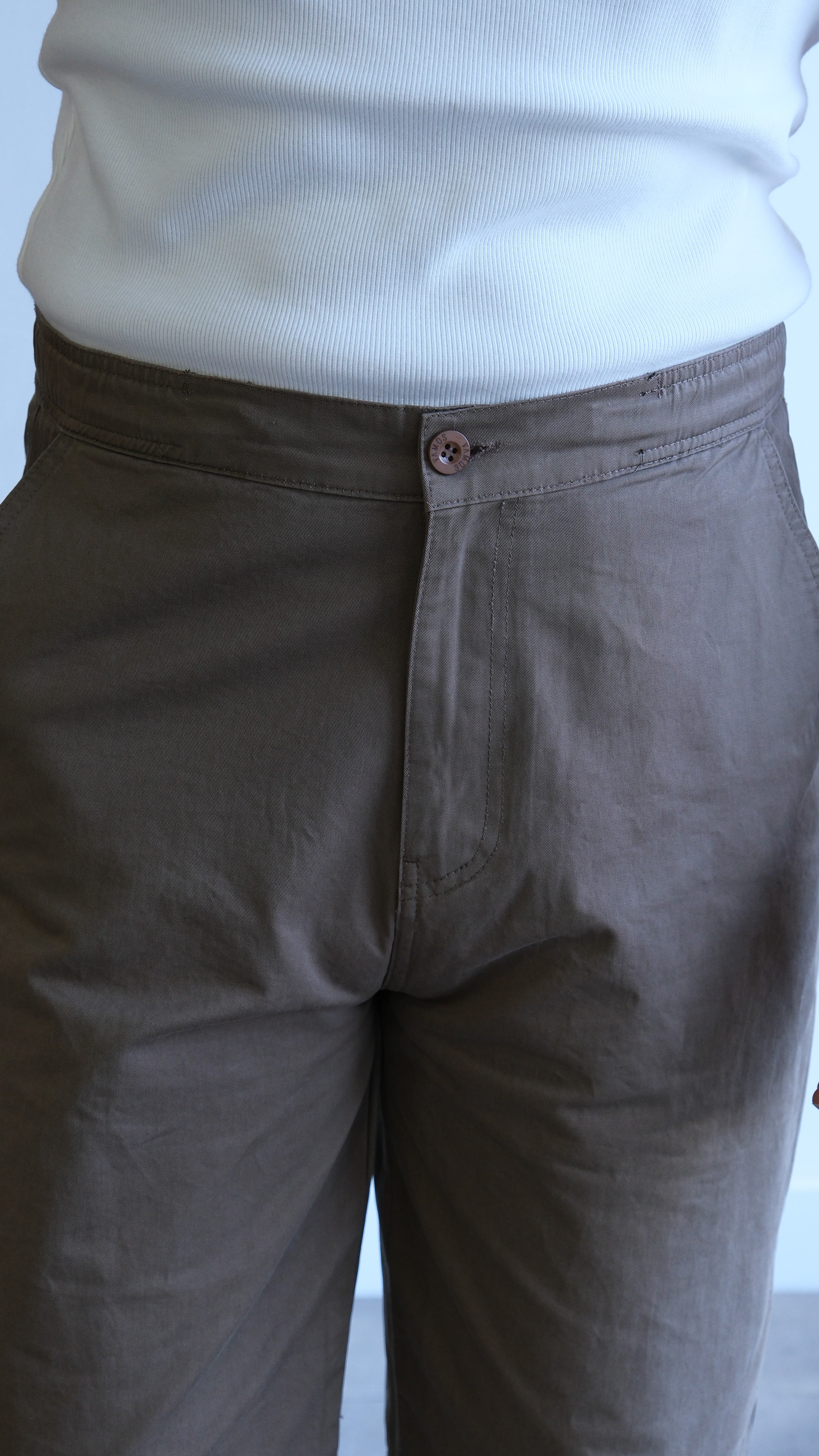 Kahve Baggy Kanvas Pantolon