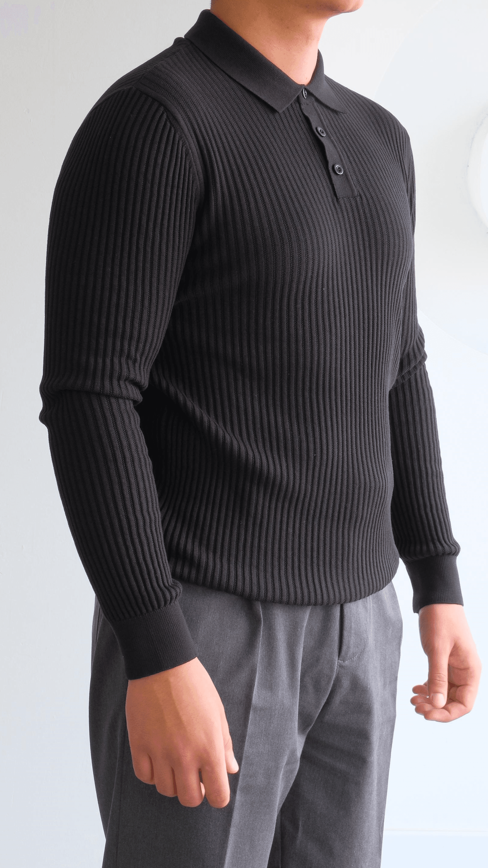 Siyah Polo Yaka Triko