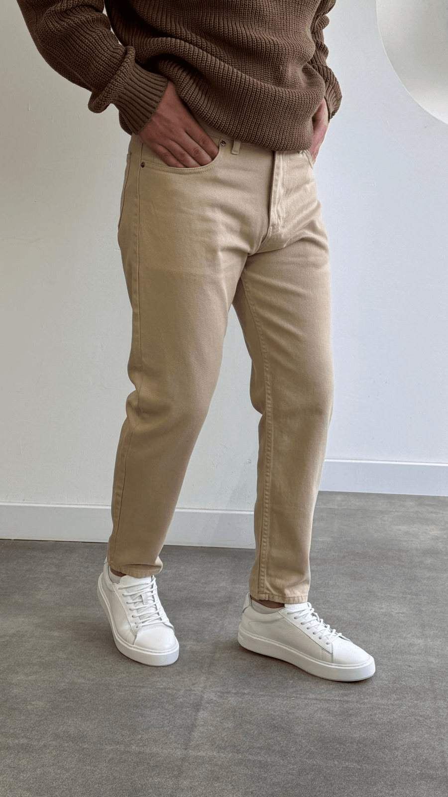 Camel boyfriend jean pantolon