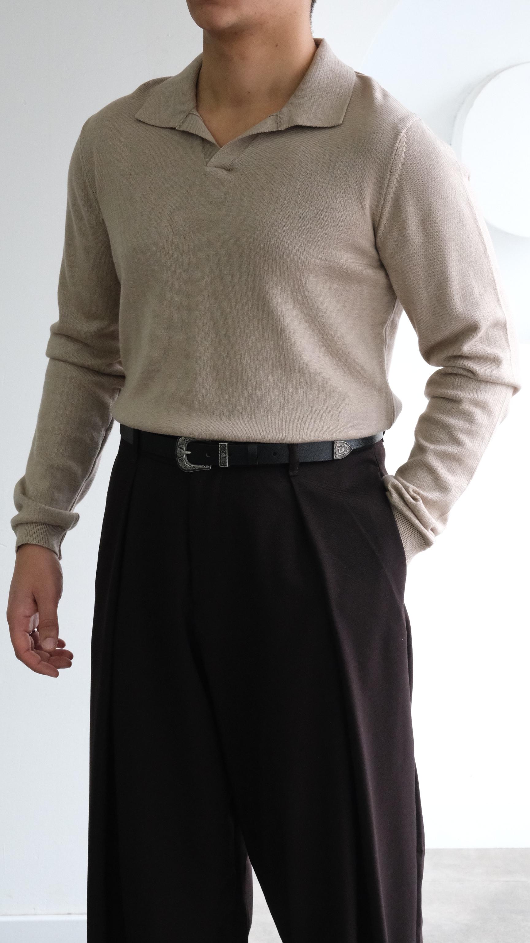 Bej Apaş Yaka Triko