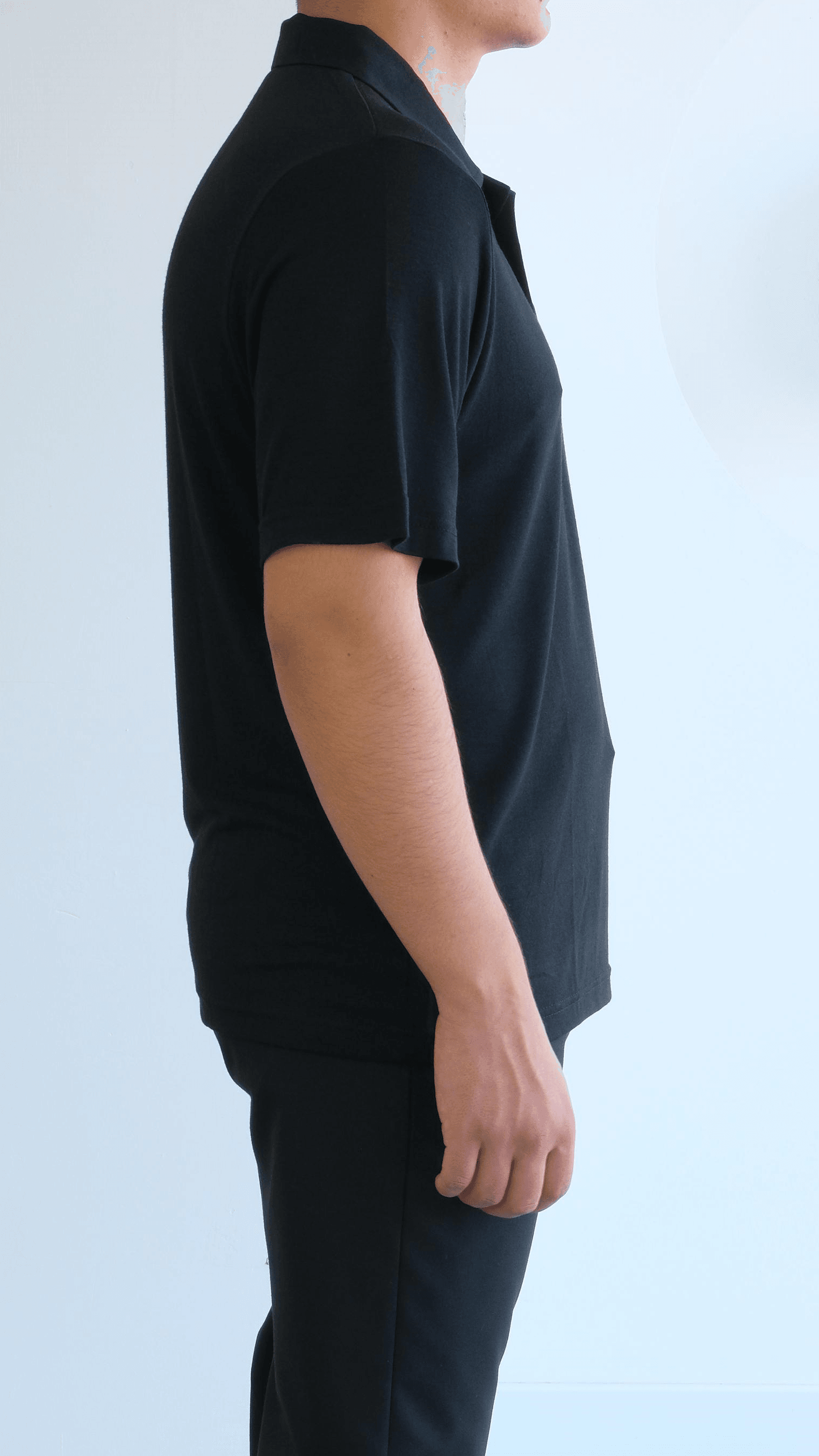 Siyah Penye Polo Yaka Tshirt