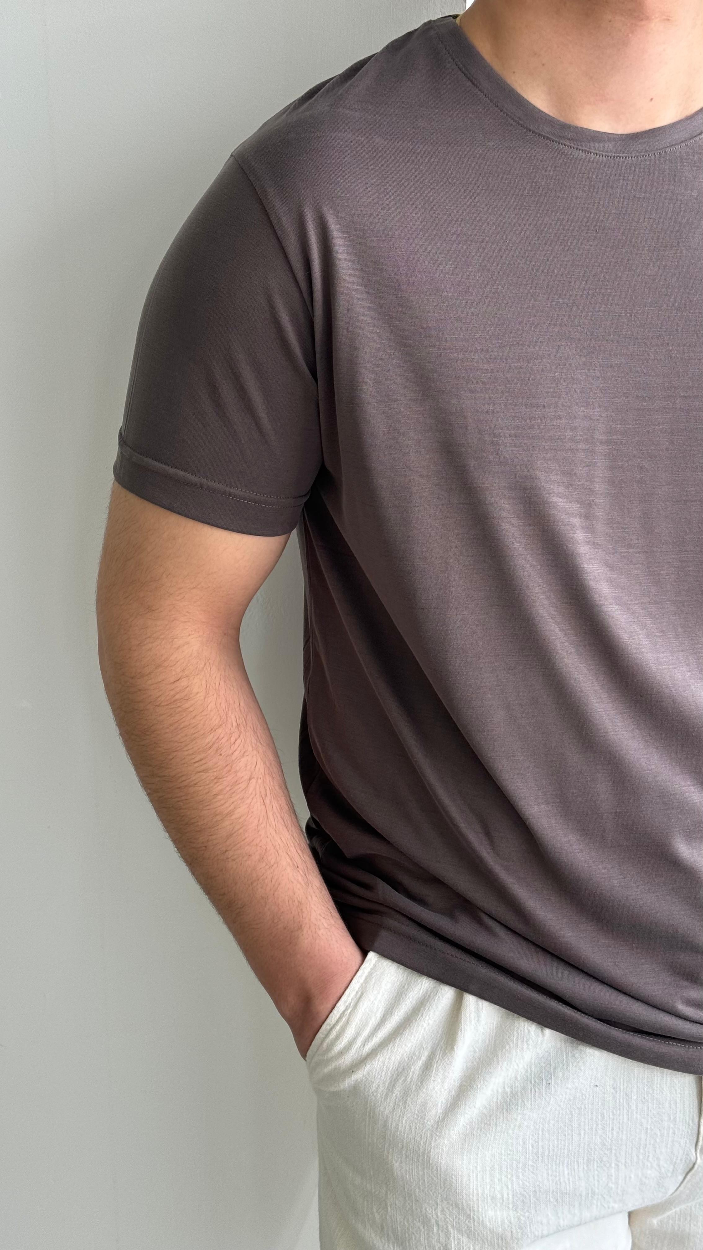 Kahve Oyhso Kumaş Tshirt