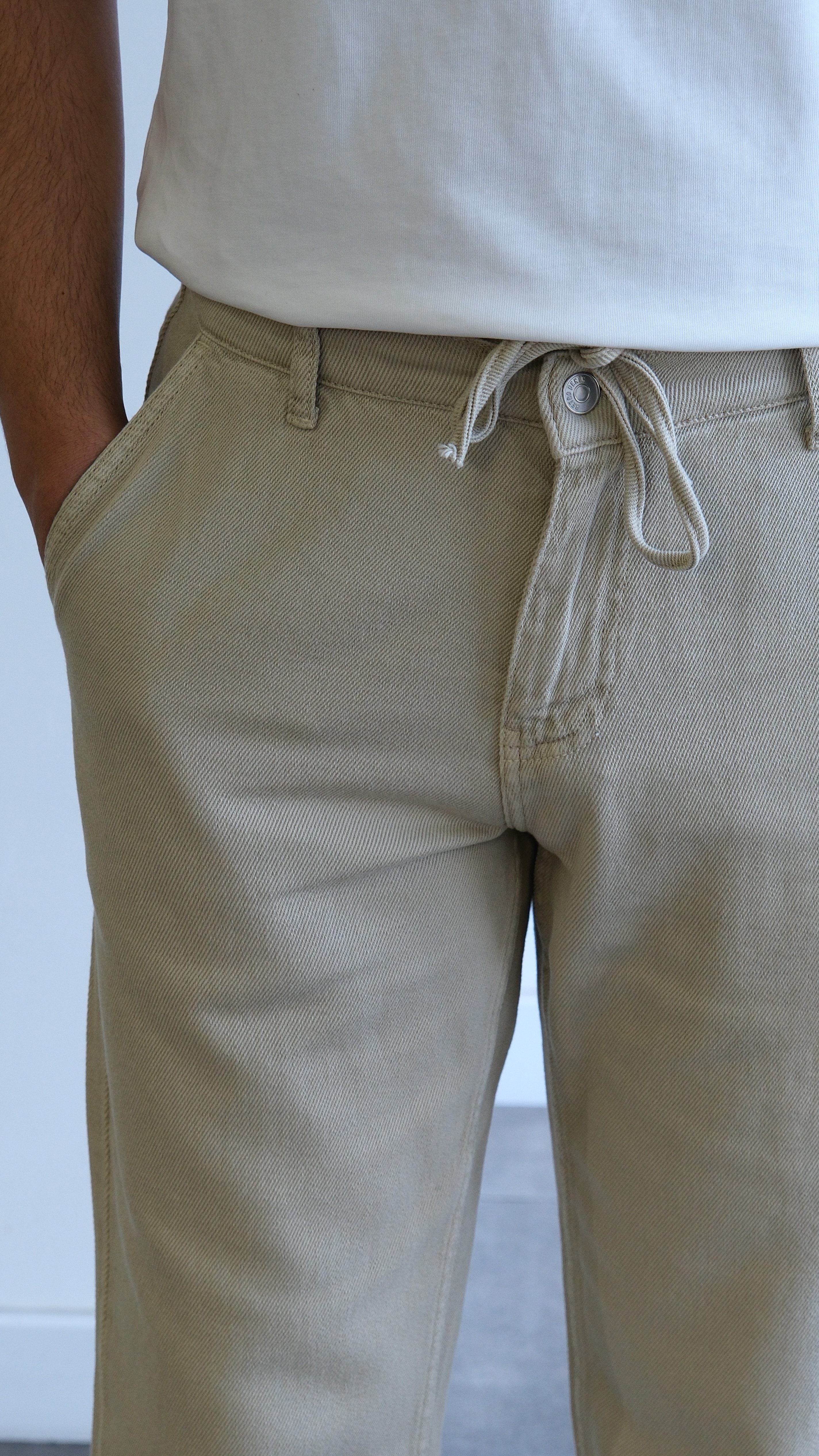 Açık Haki Boyfriend Gabardin Pantolon