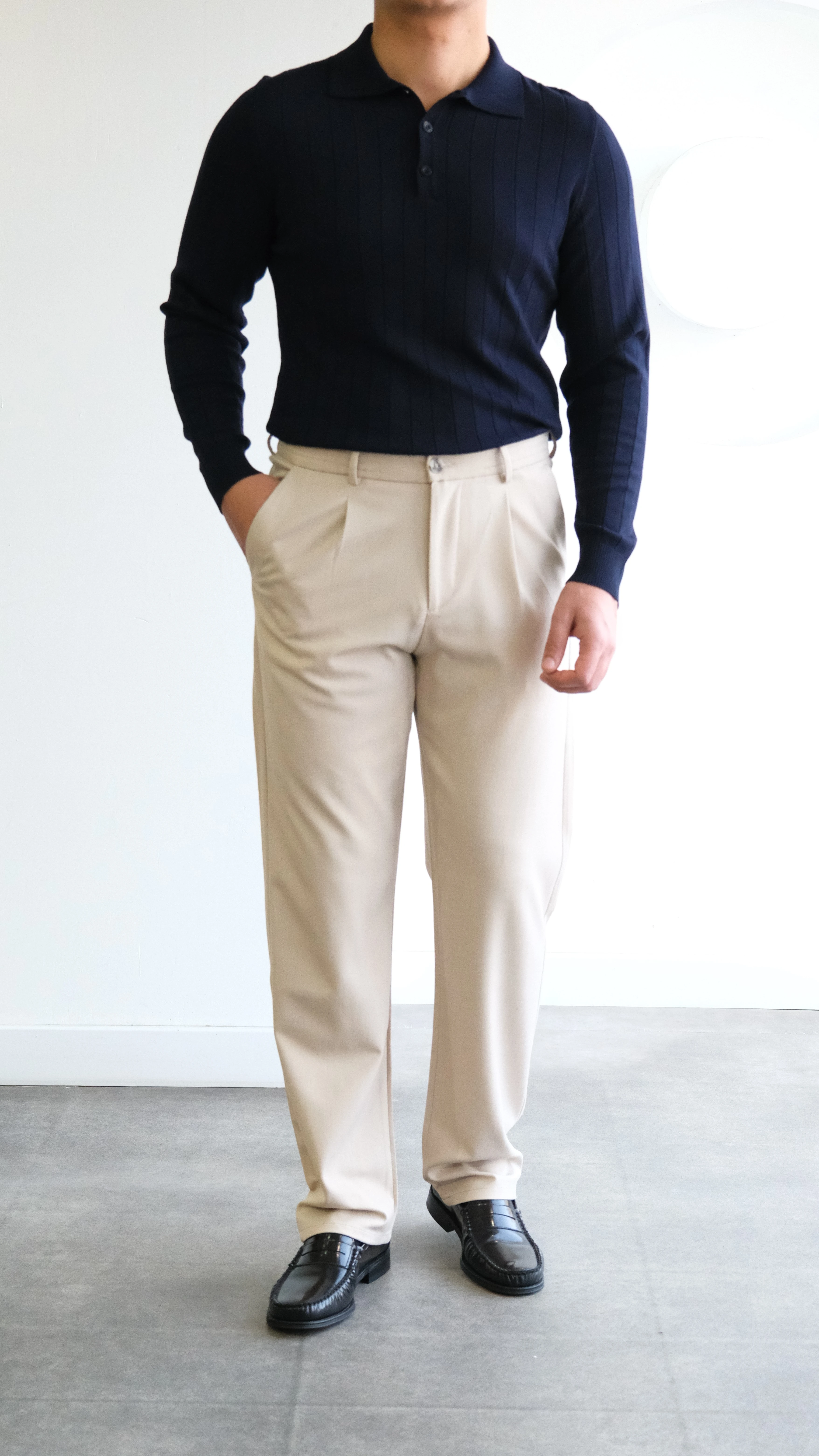 Bej Baggy Kumaş Pantolon