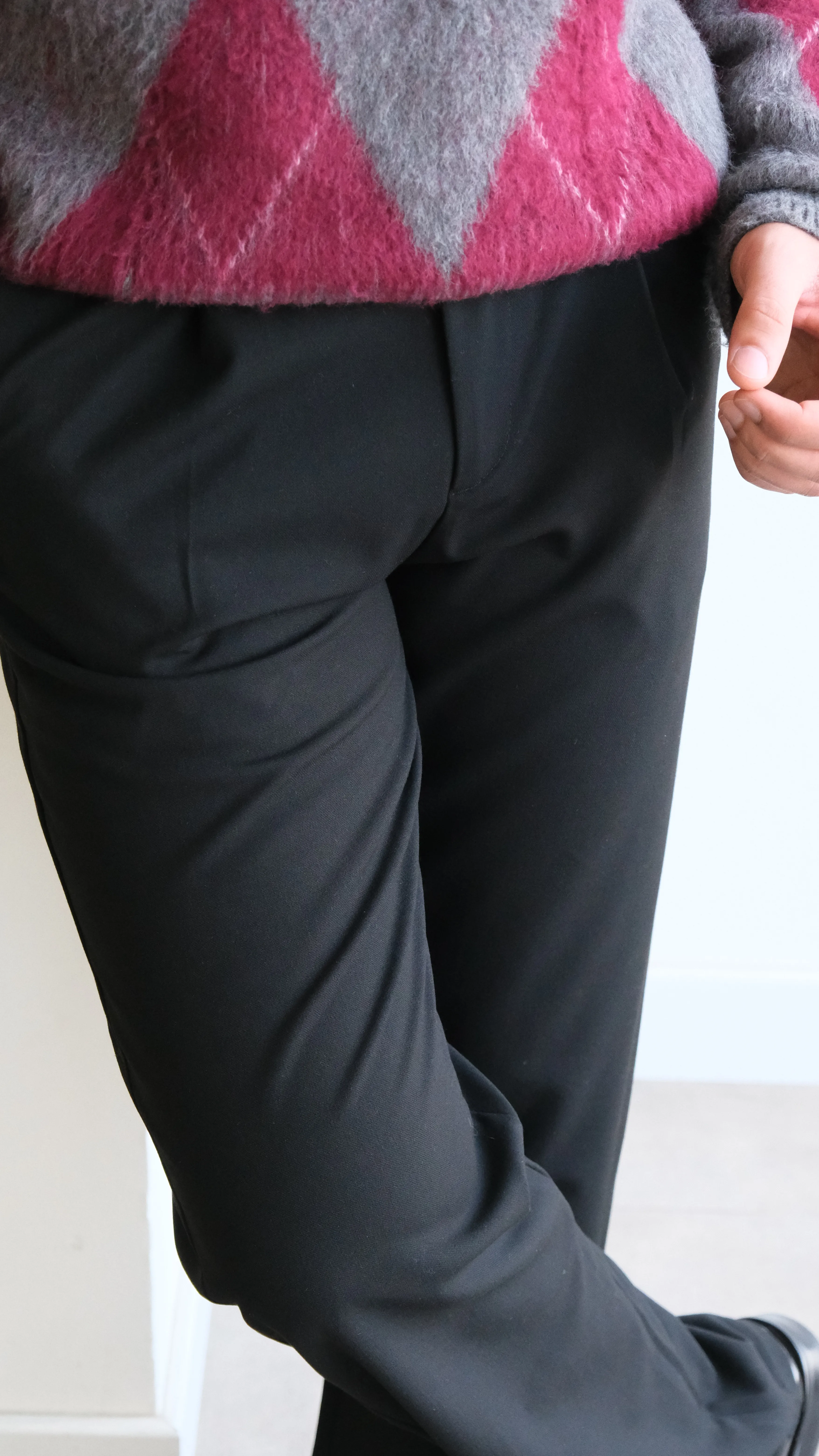 Siyah Baggy Kumaş Pantolon