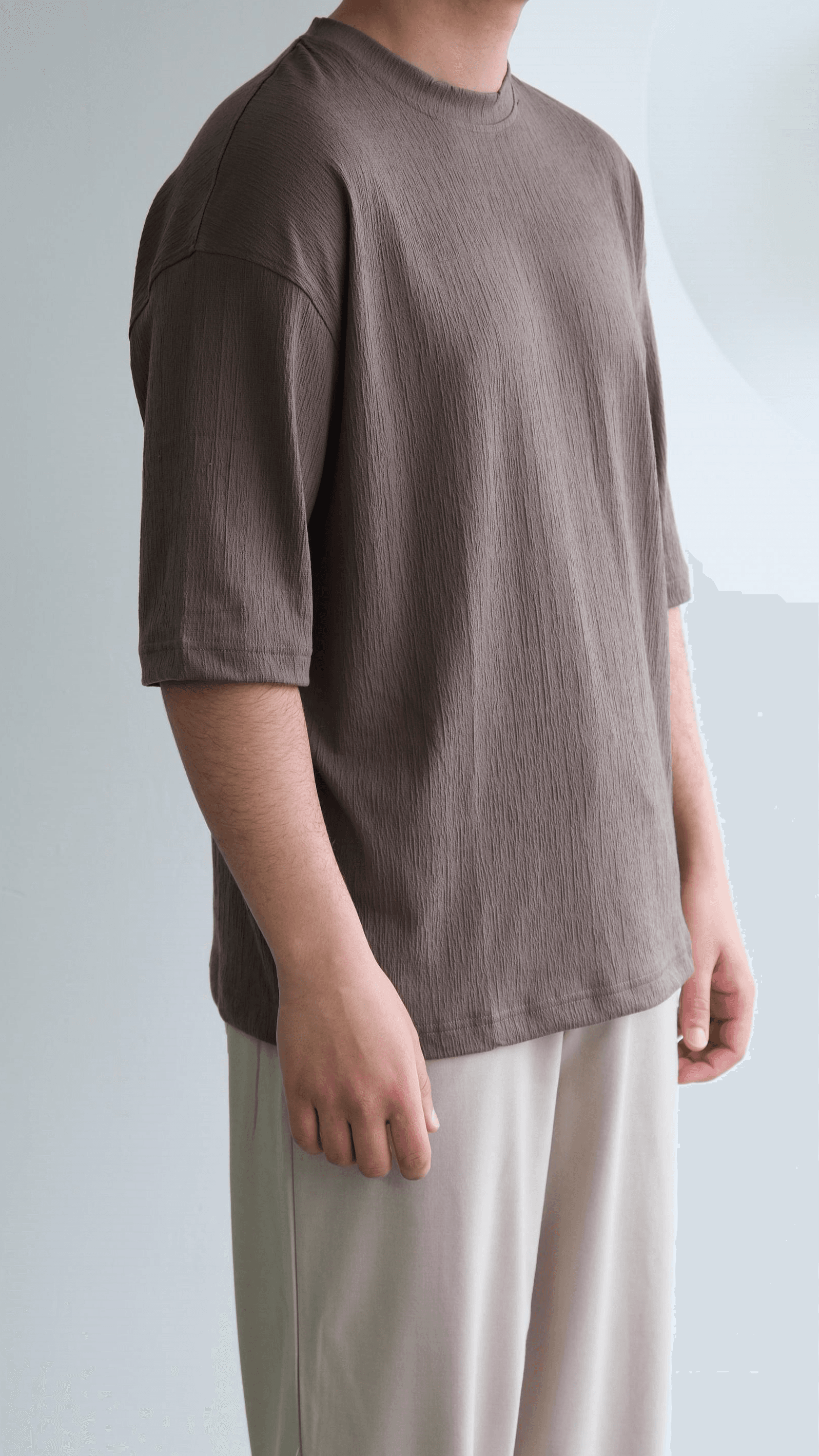 Kahve Dokulu Oversize Tshirt