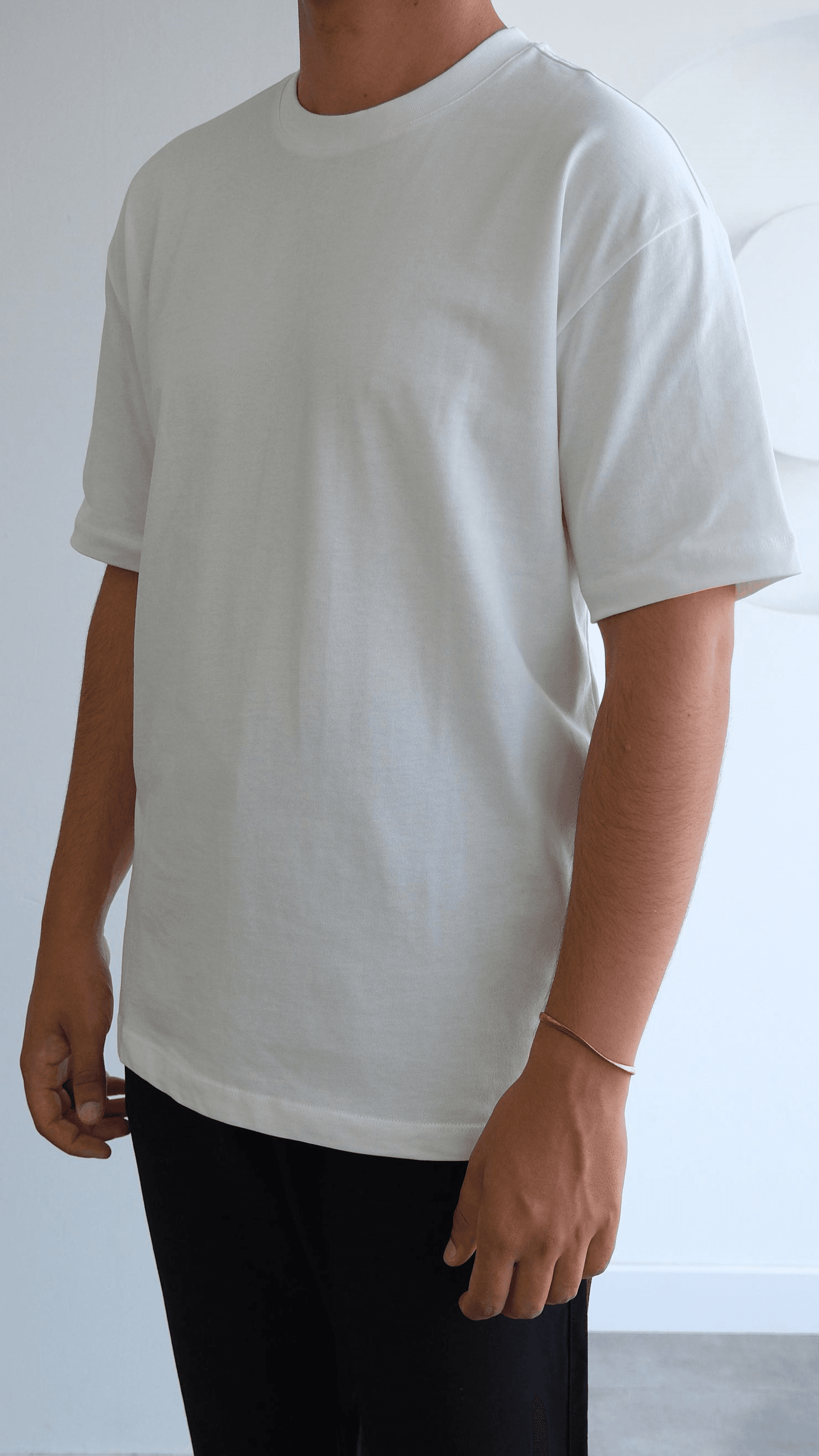 Basıc Beyaz Oversize Tshirt