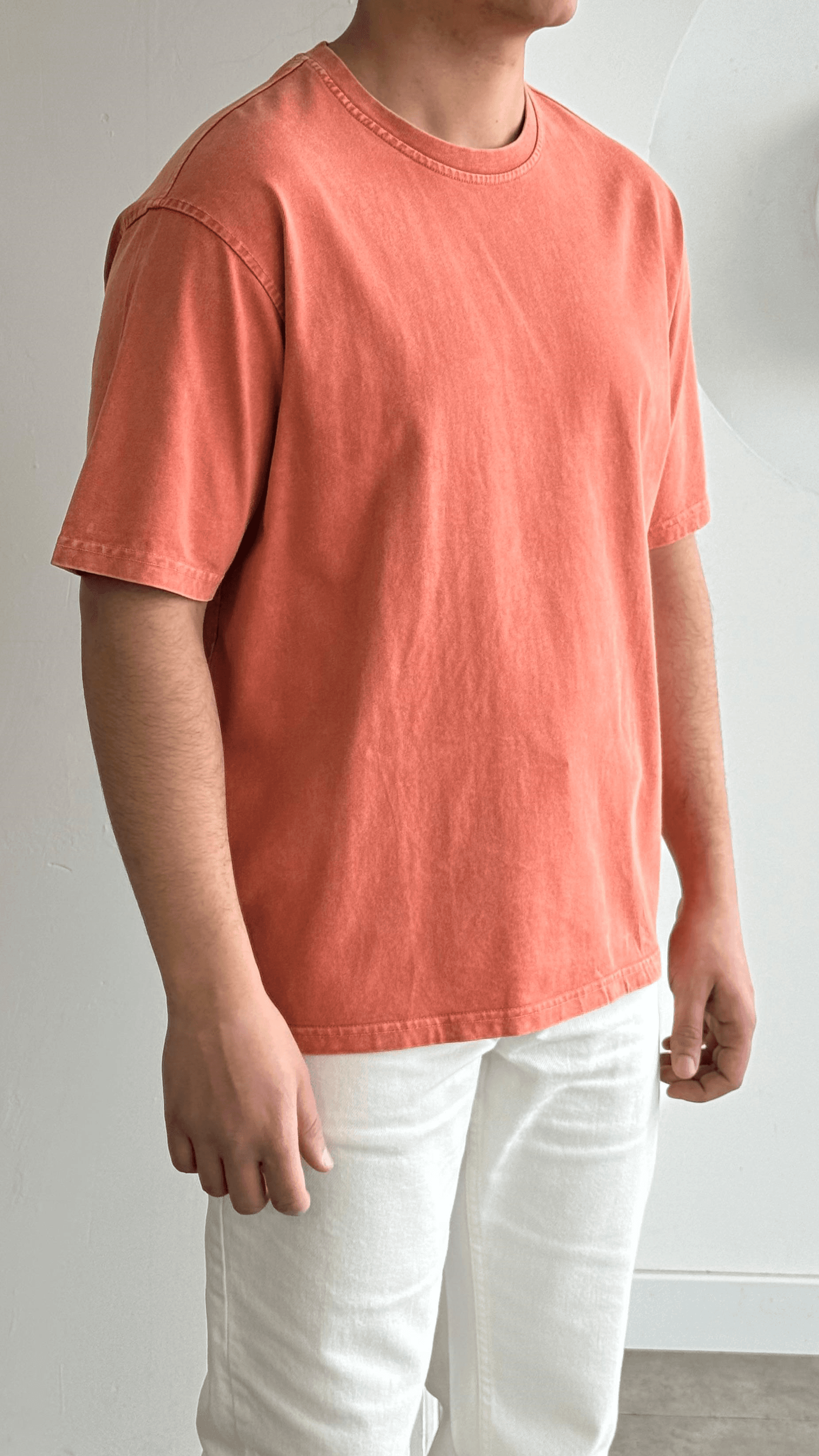 Yıkamaları Mercan Rengi  Tshirt
