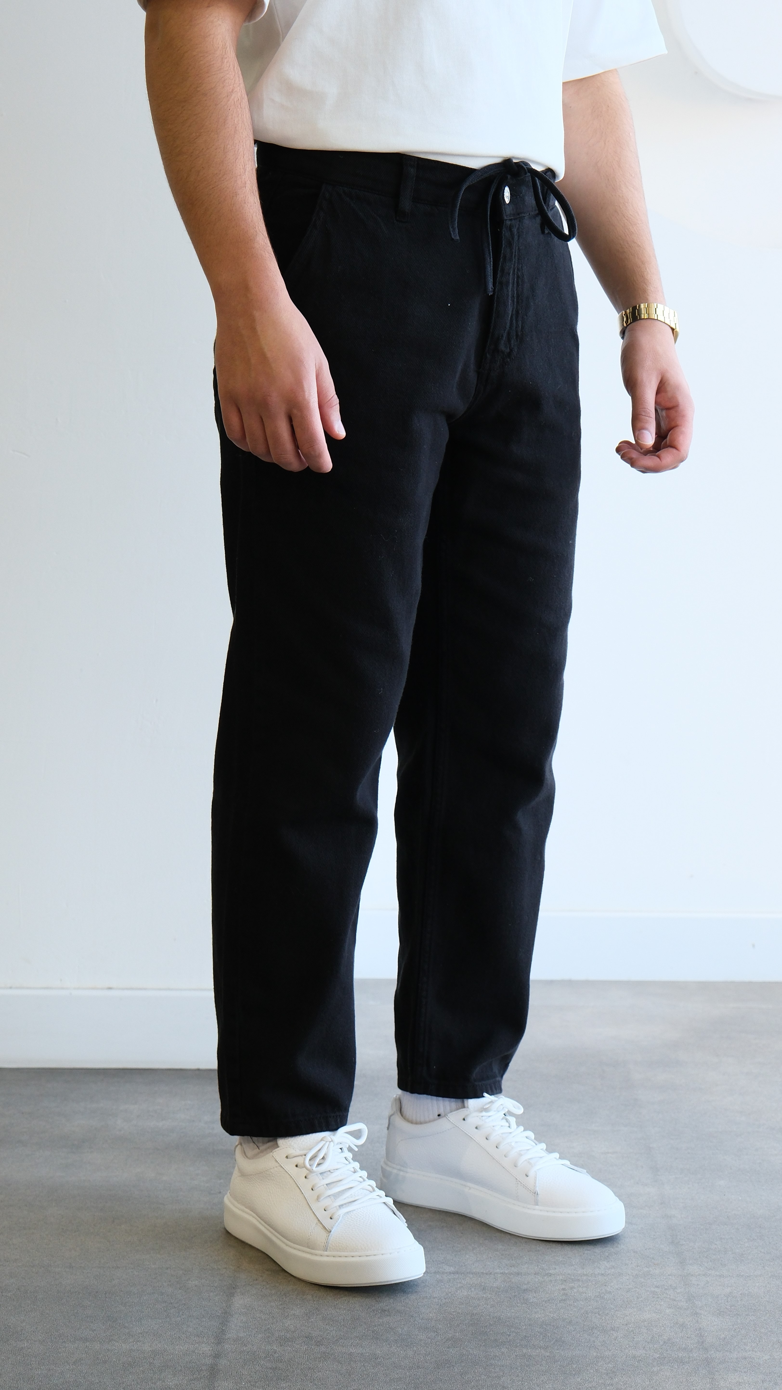 Siyah Boyfriend Gabardin Pantolon