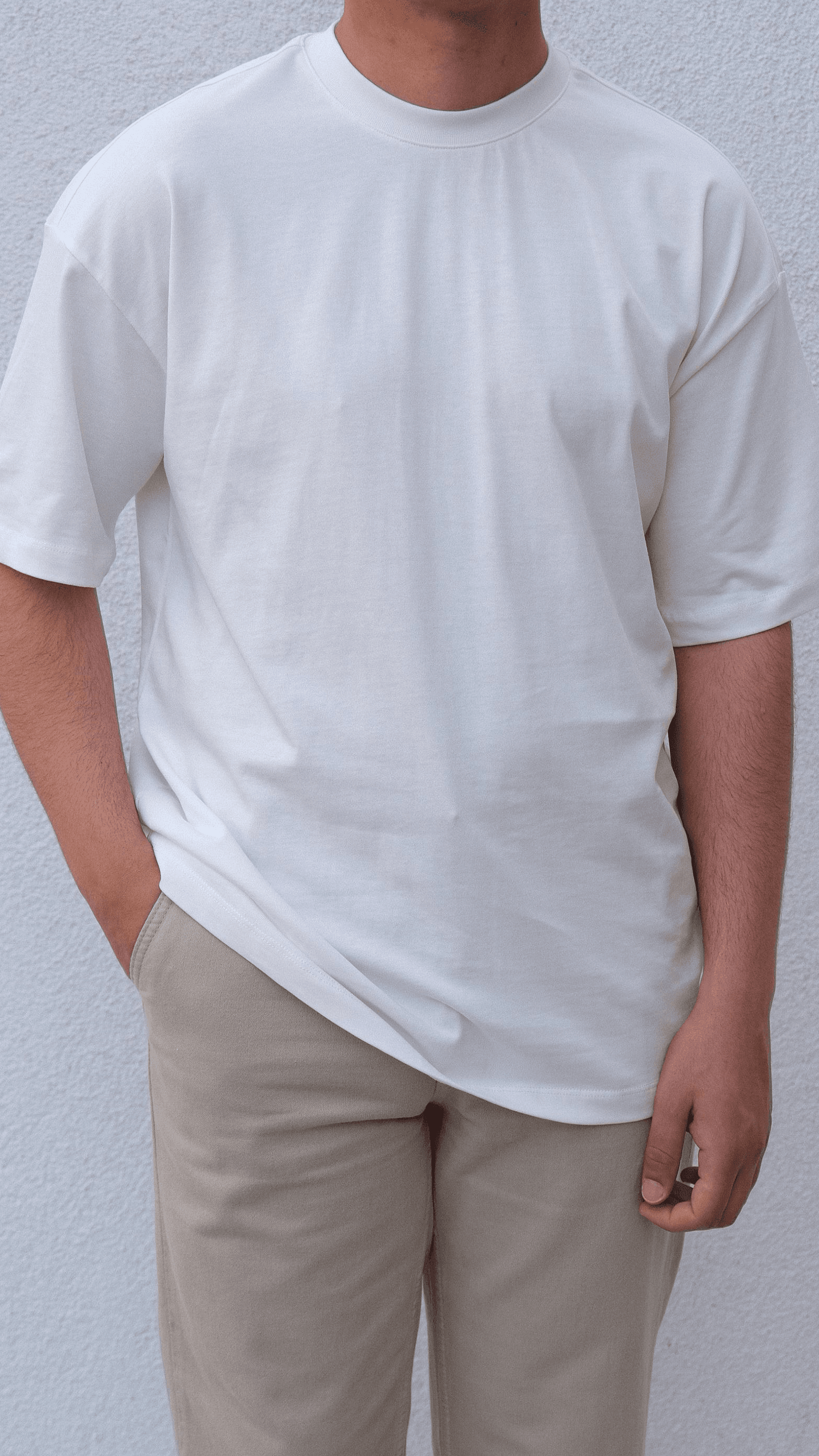 Beyaz Basıc Oversize Tshirt