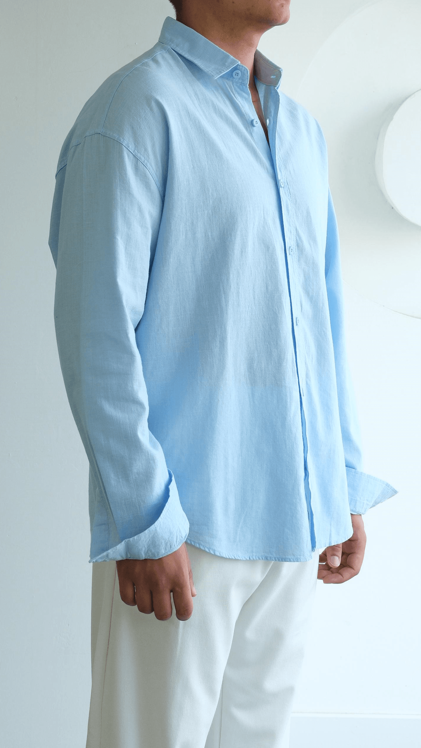 Bebe Mavisi Oversize Gömlek