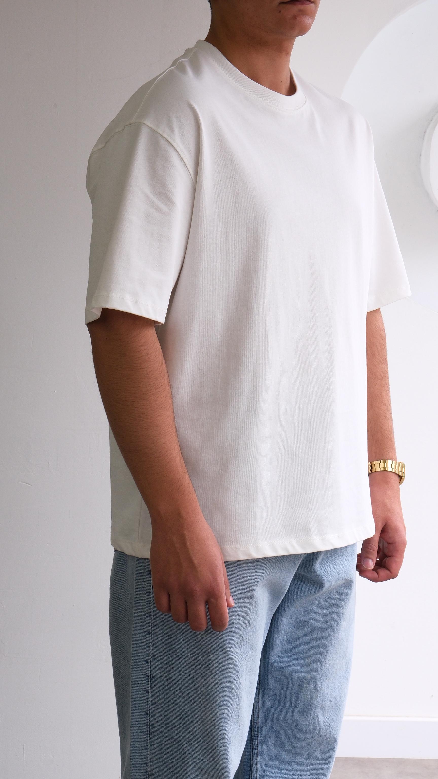 Beyaz Basıc Oversize Tshirt