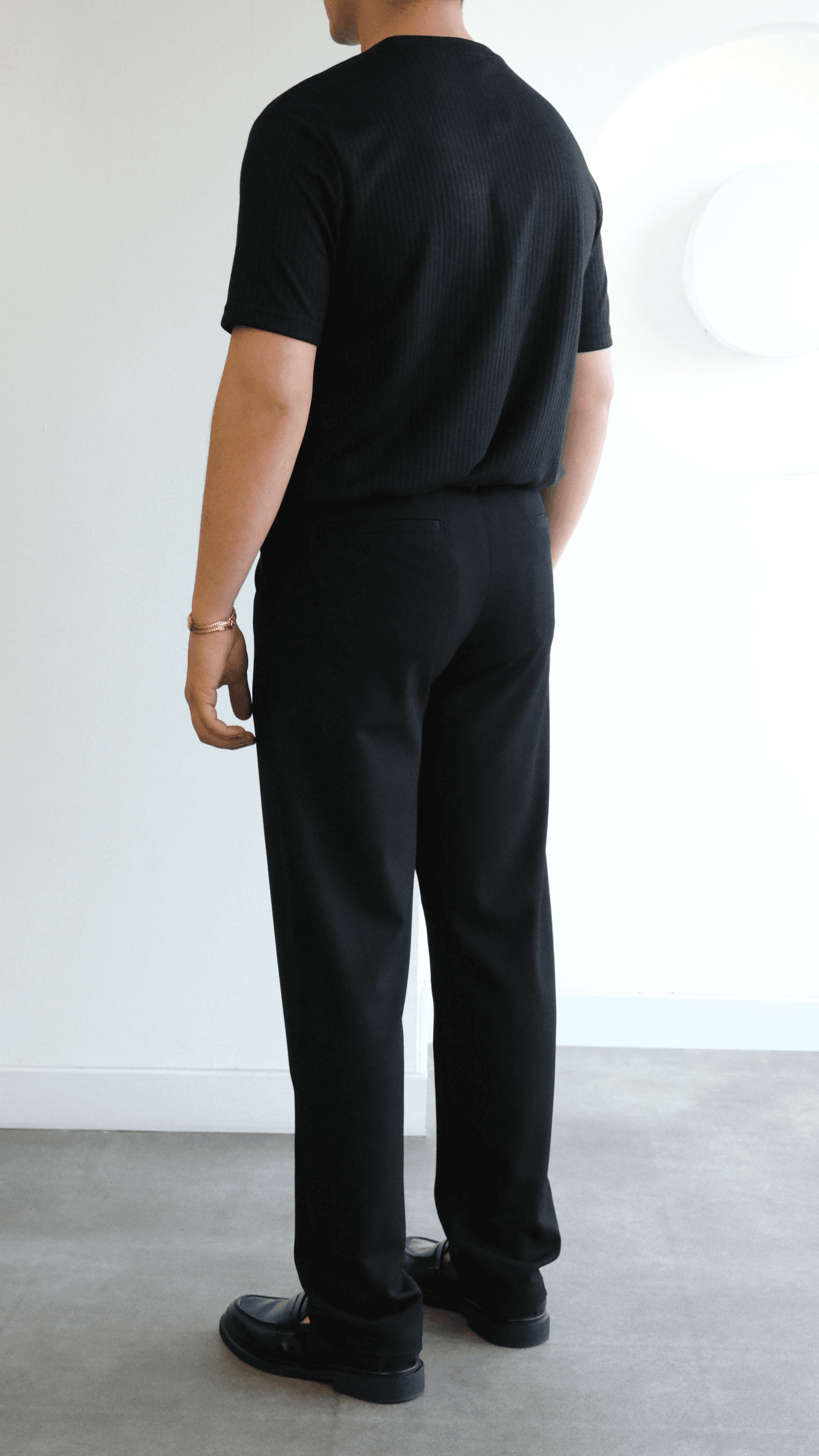 Siyah Straight Fit Kumaş Pantolon
