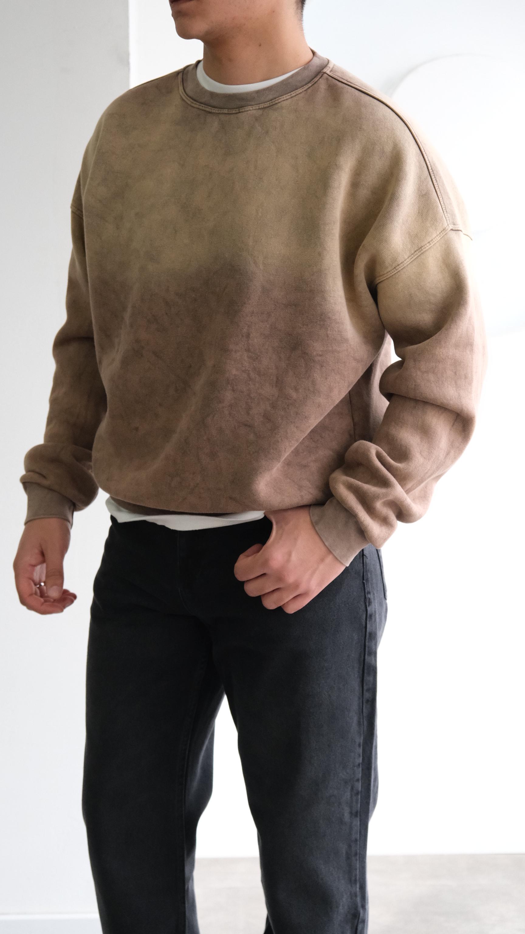 Kahve Yıkamalı Sweatshirt