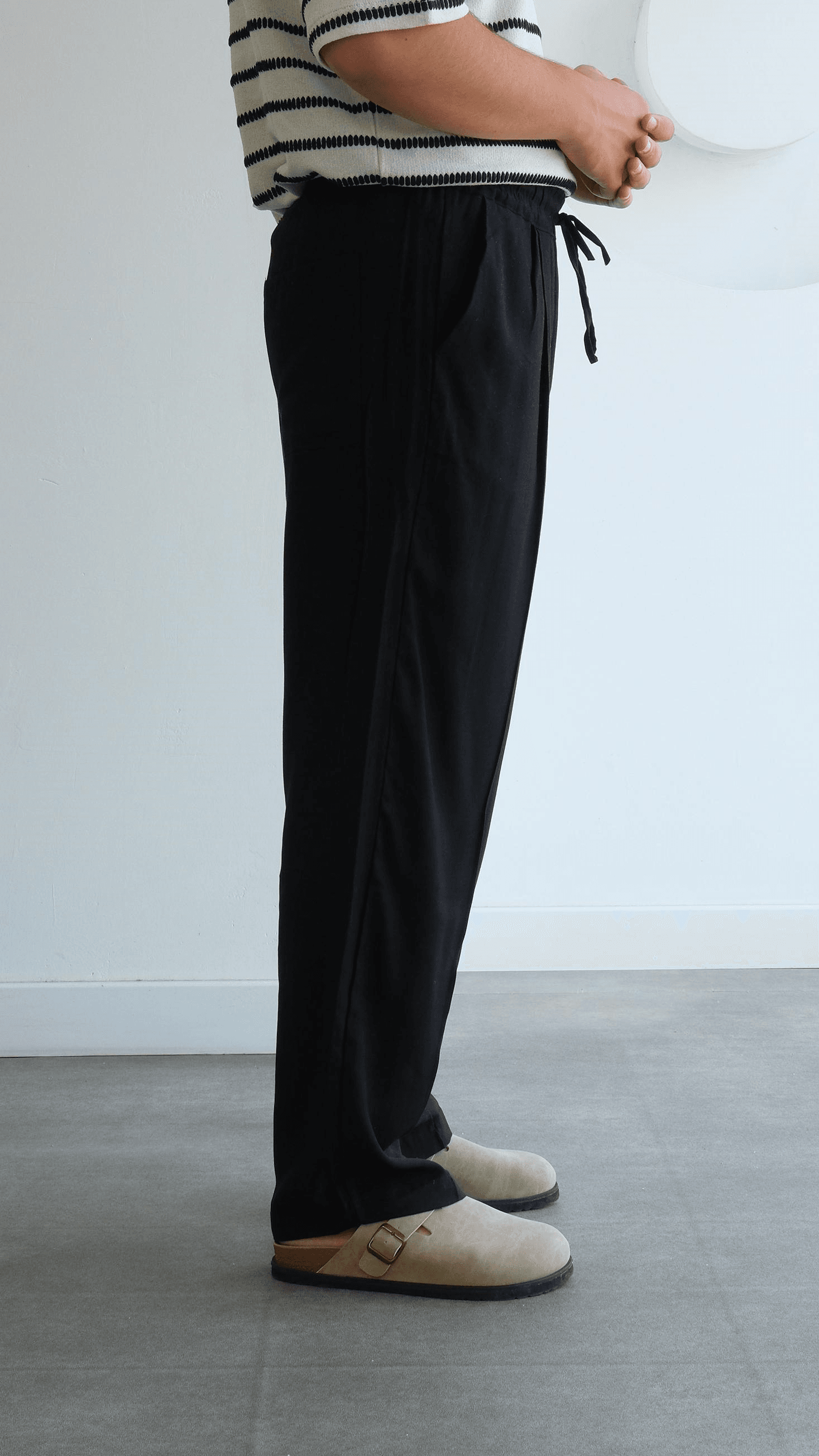 Siyah Modal Baggy Pantolon
