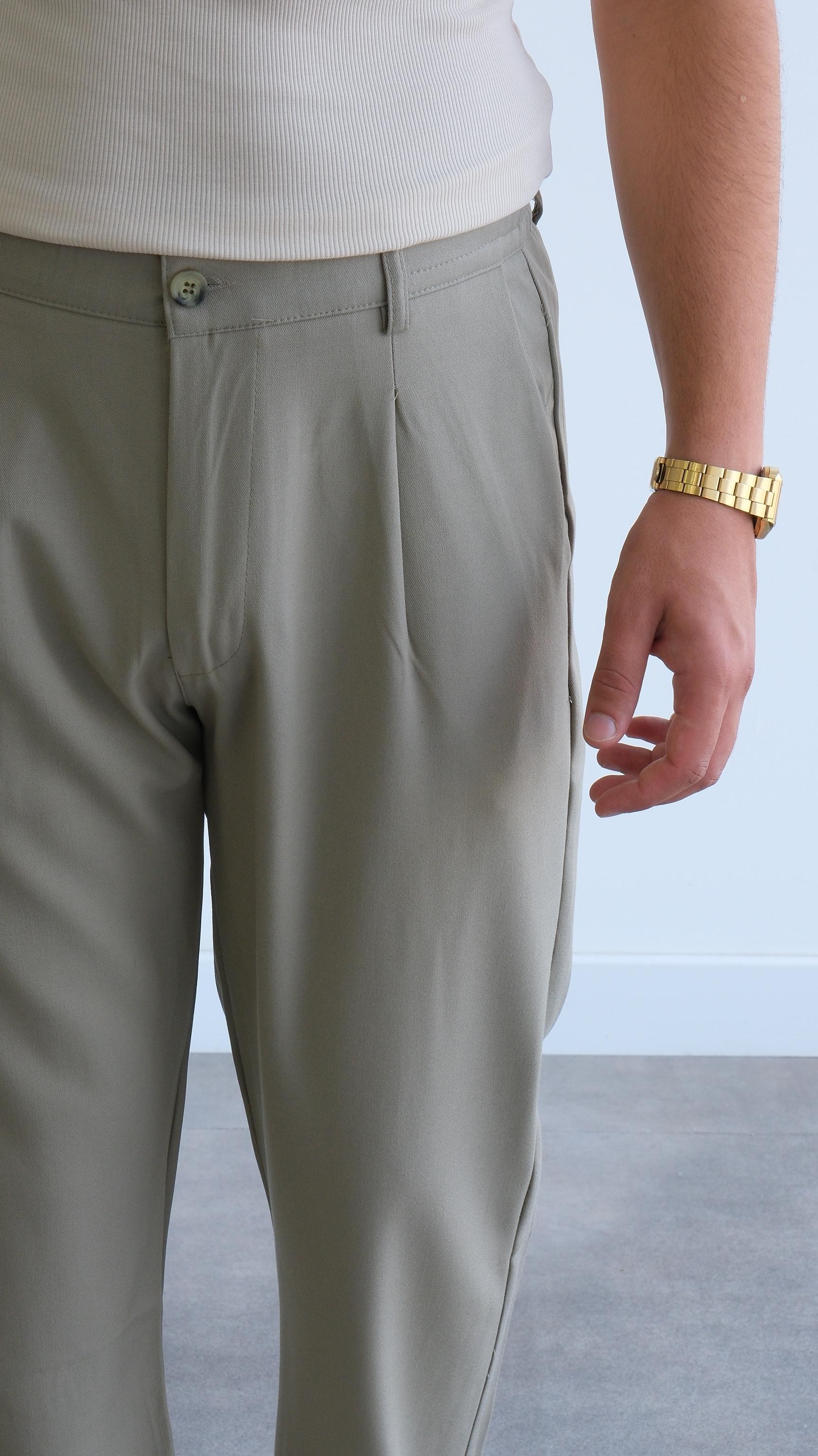 Çağla Yeşili Baggy Kumaş Pantolon
