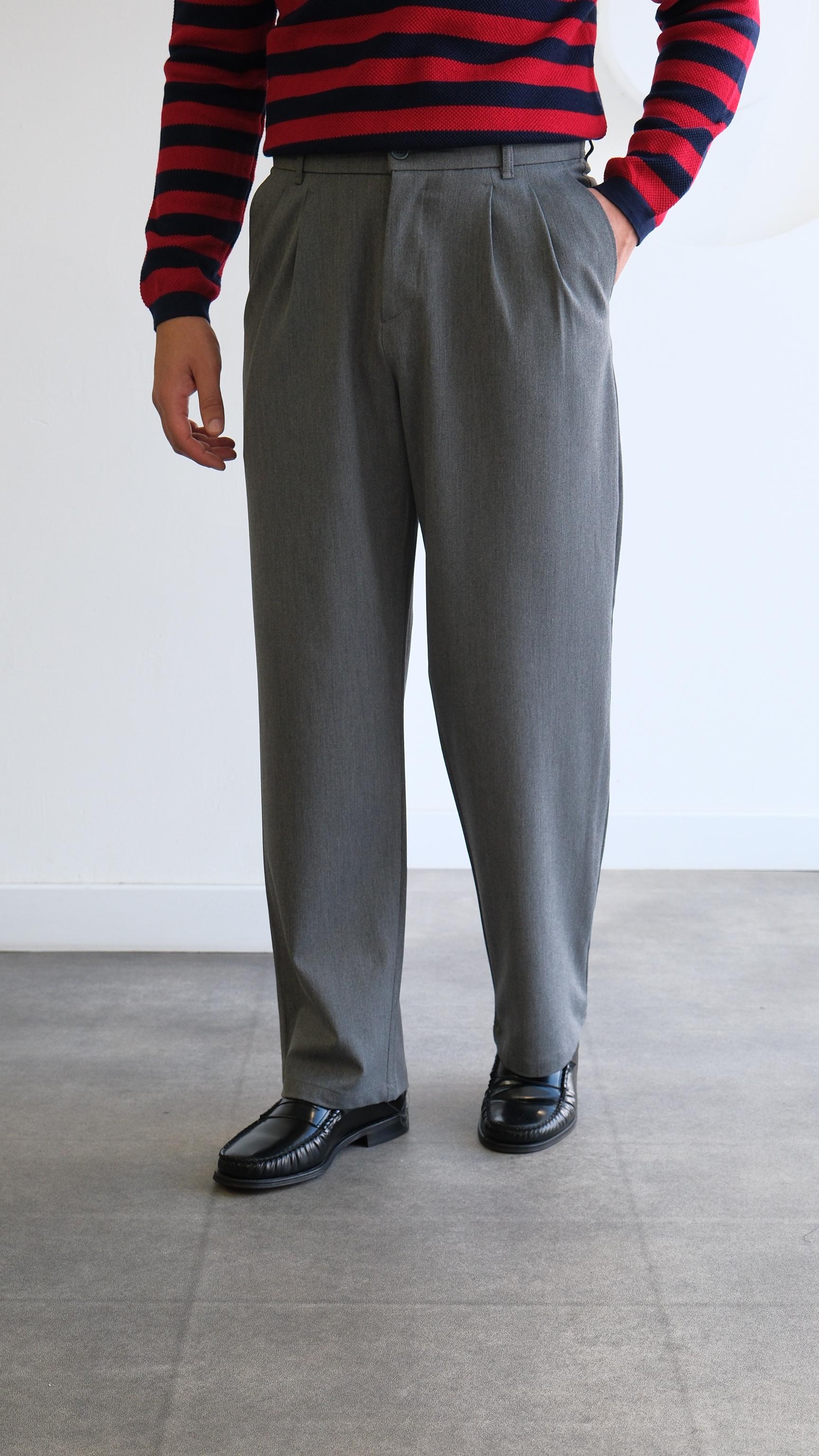 Antrasit Pileli Baggy Kumaş Pantolon