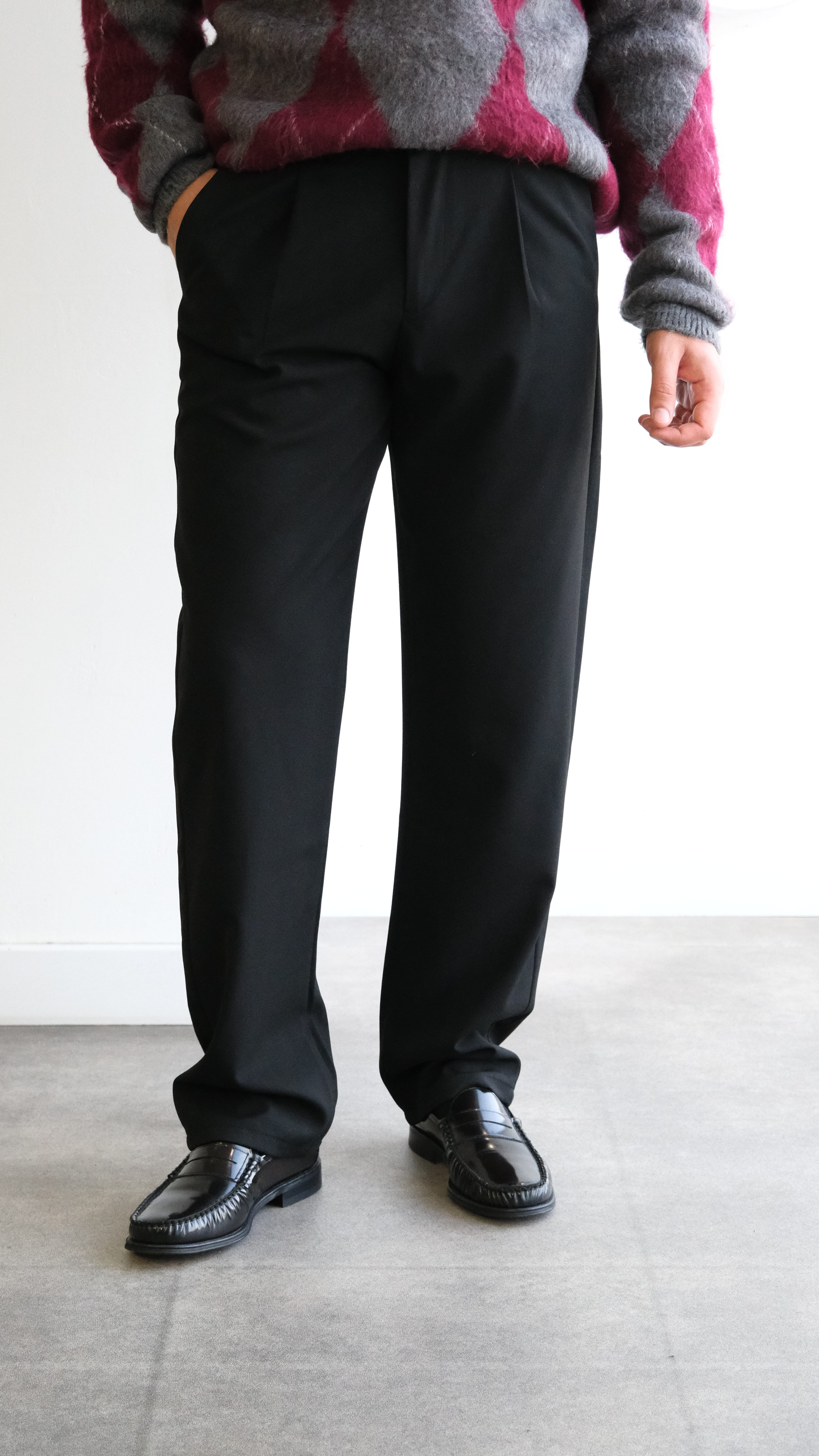 Siyah Baggy Kumaş Pantolon