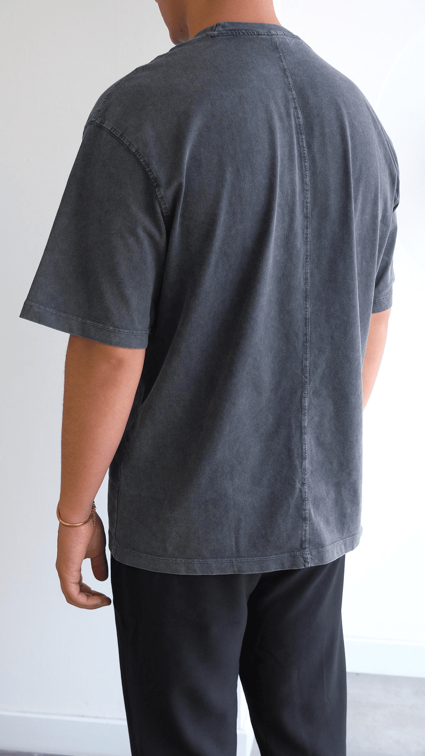 Antrasit Yıkamalı Baskılı Tshirt