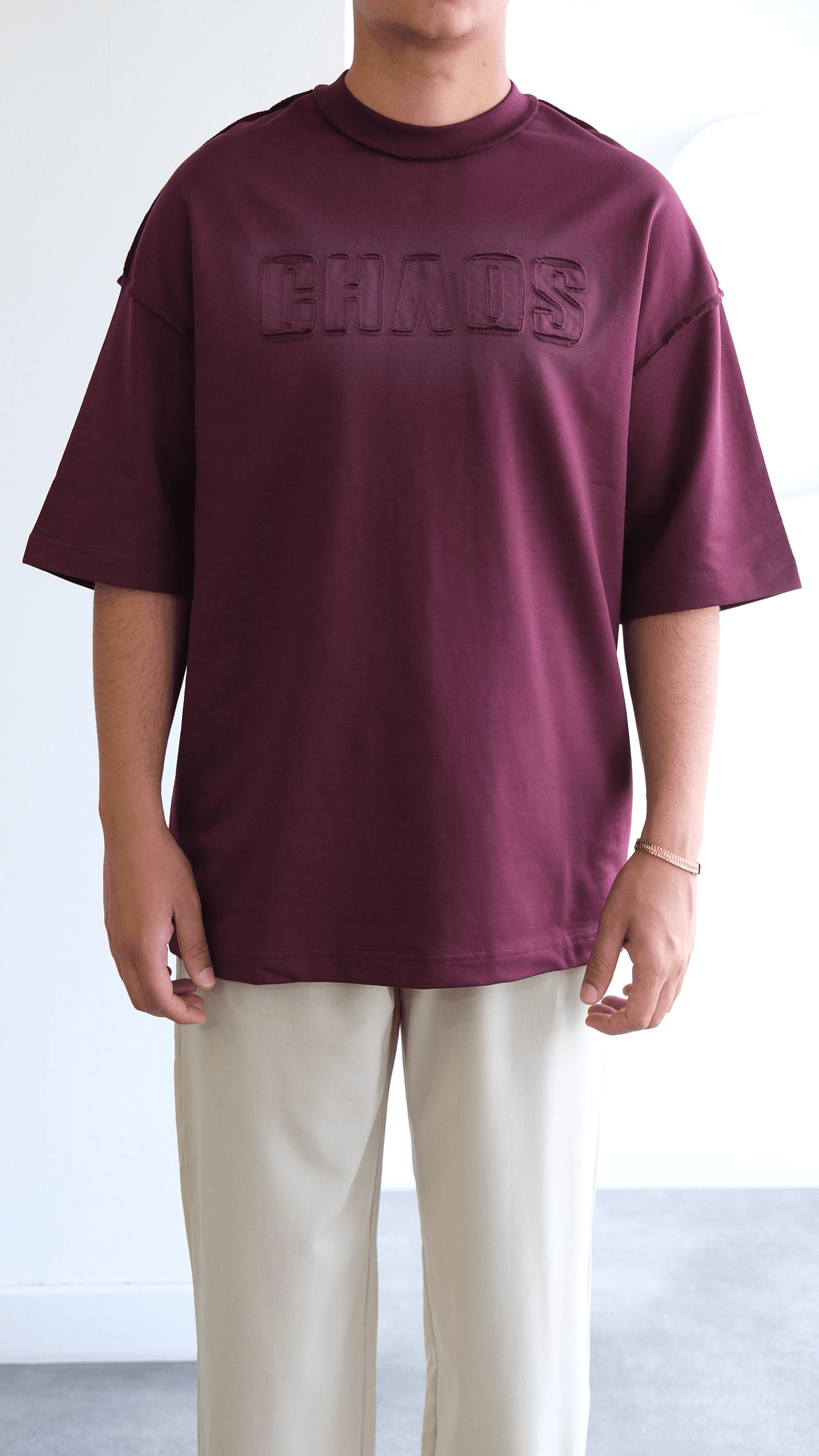 Bordo Nakışlı Tshirt