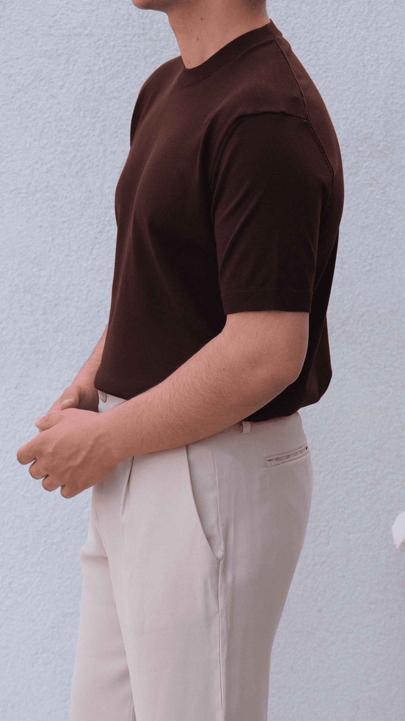 Acı Kahve Simit Yaka Triko Tshirt