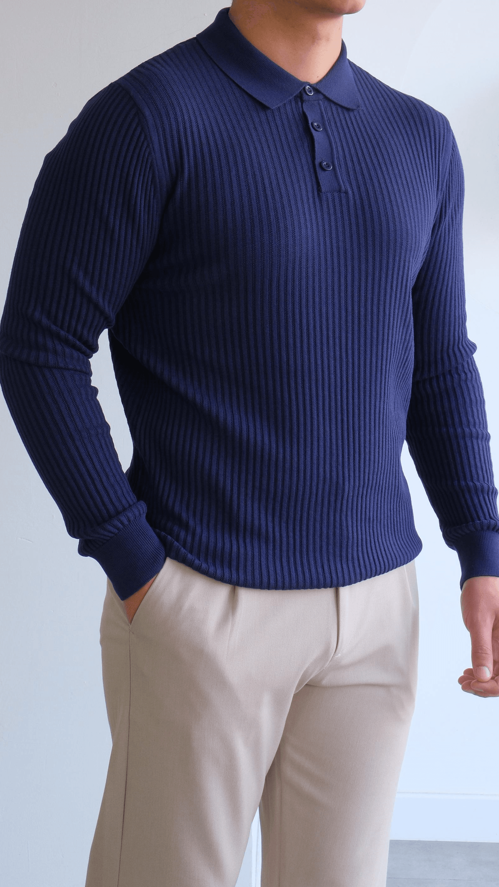 Lacivert Polo Yaka Triko