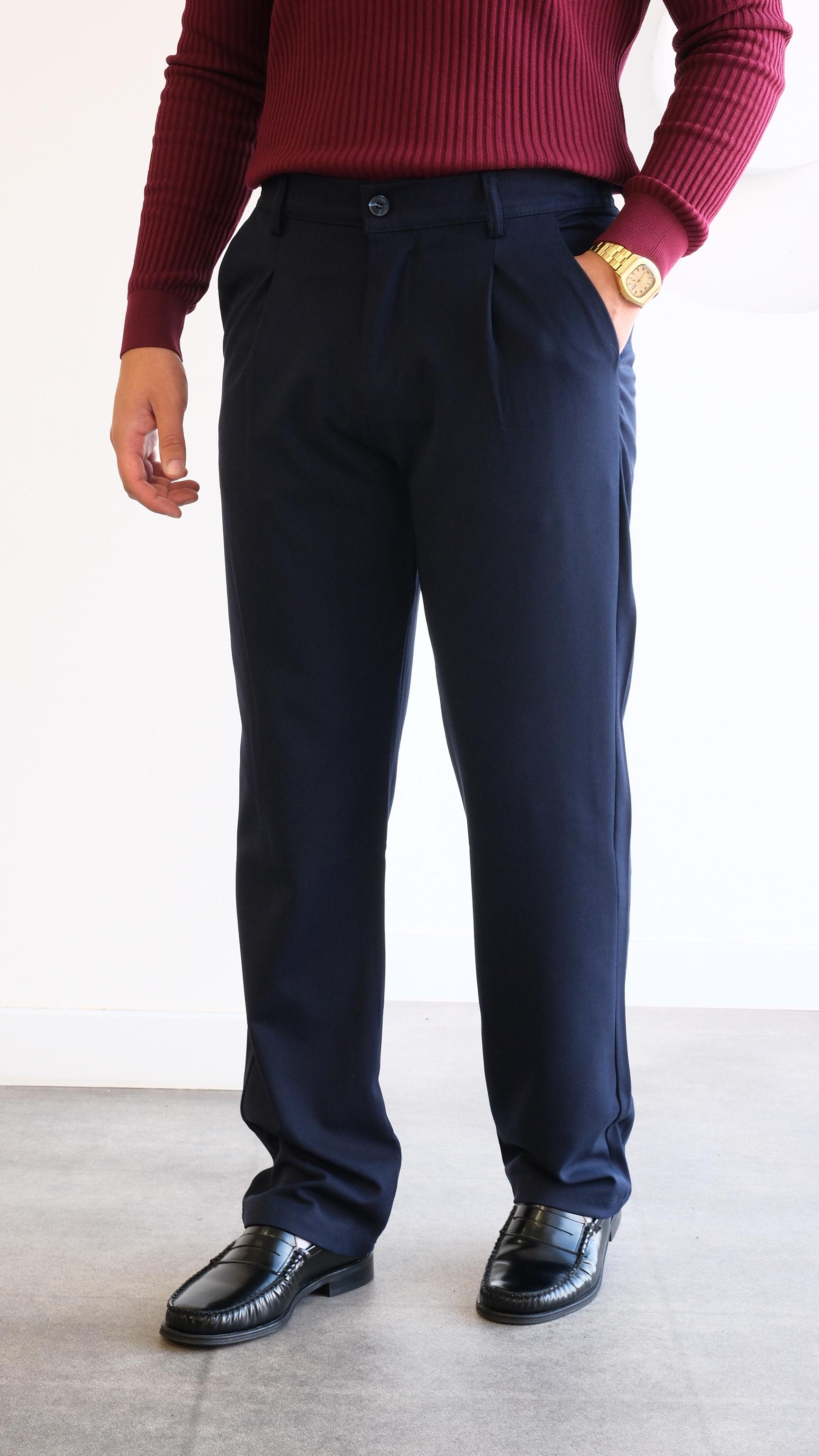 Lacivert Straight Fıt Kumaş Pantolon