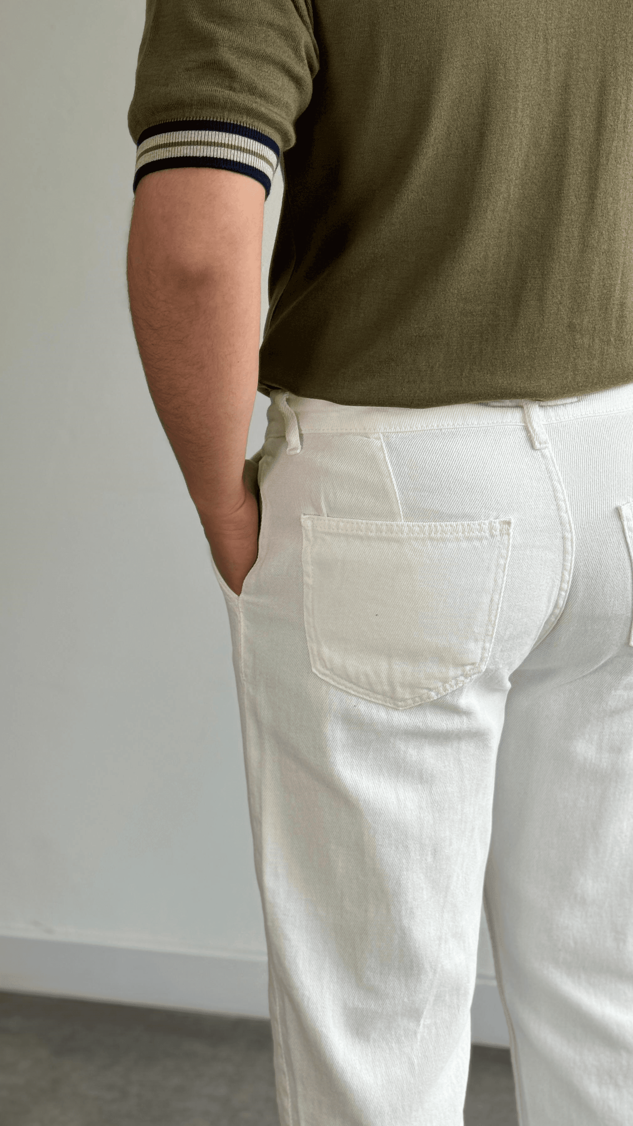 Ekru Gabardin Boyfriend Jean Pantolon