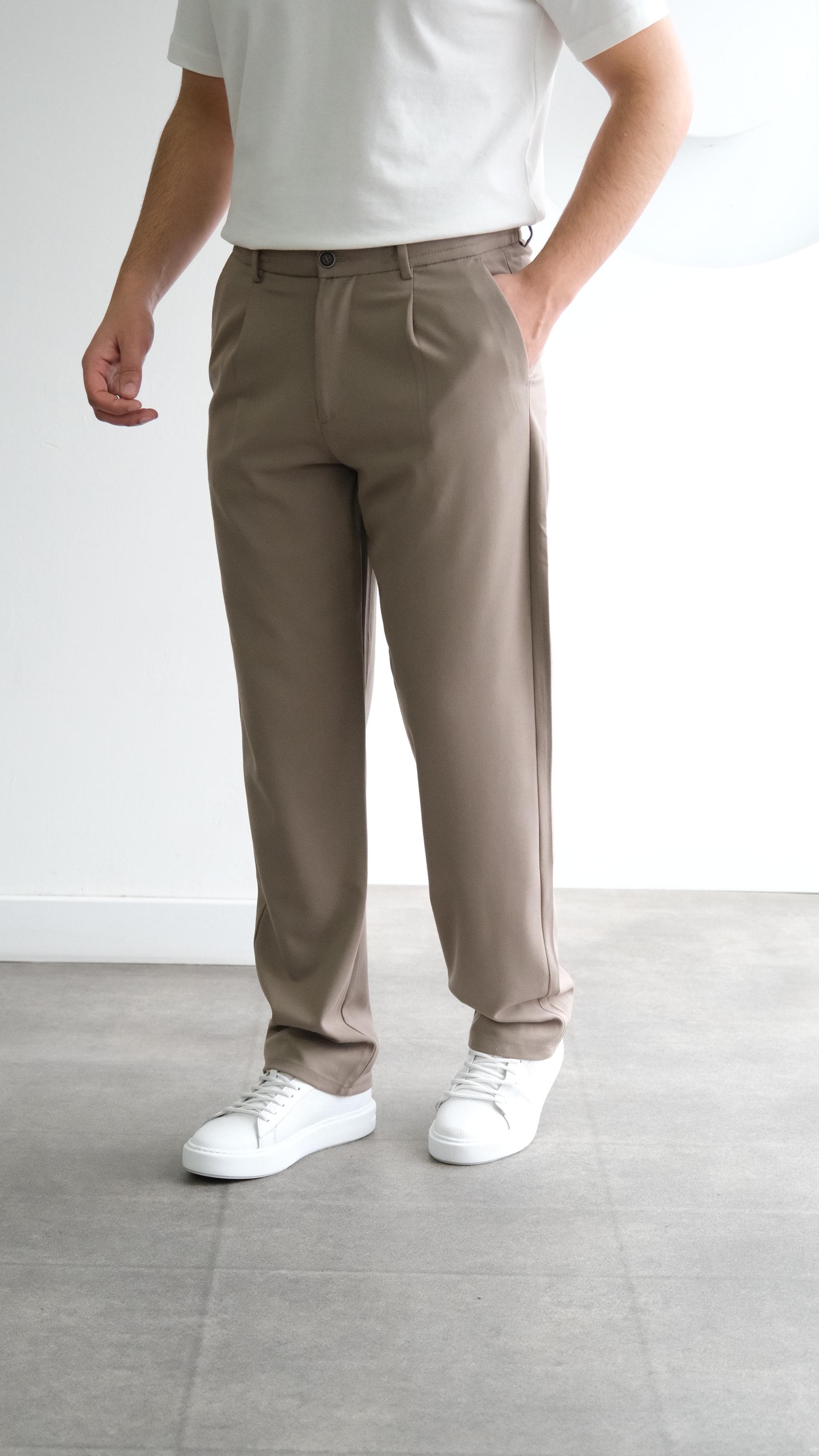 Brown Baggy Kumaş Pantolon