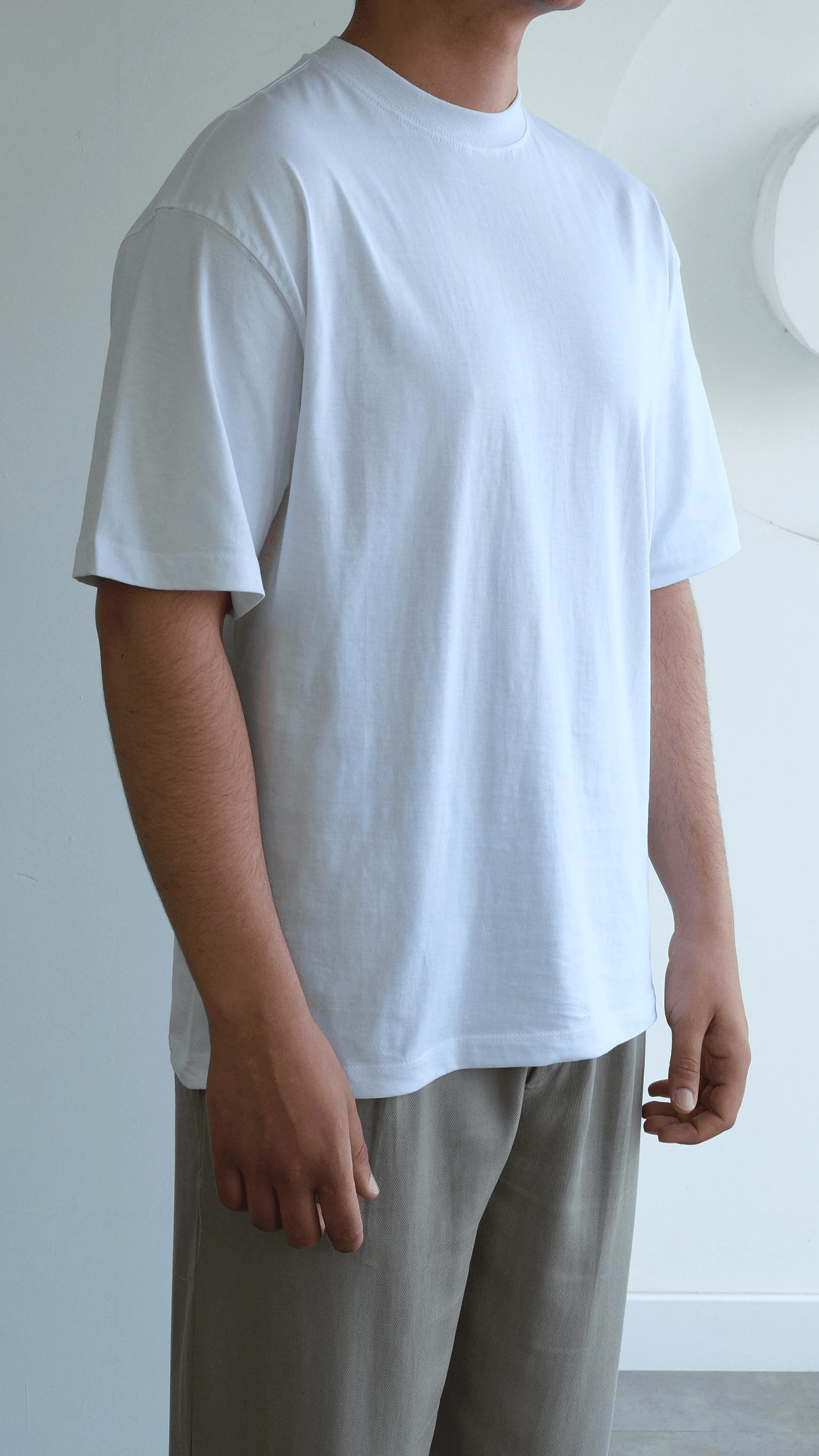 Beyaz Basıc Oversize Tshirt