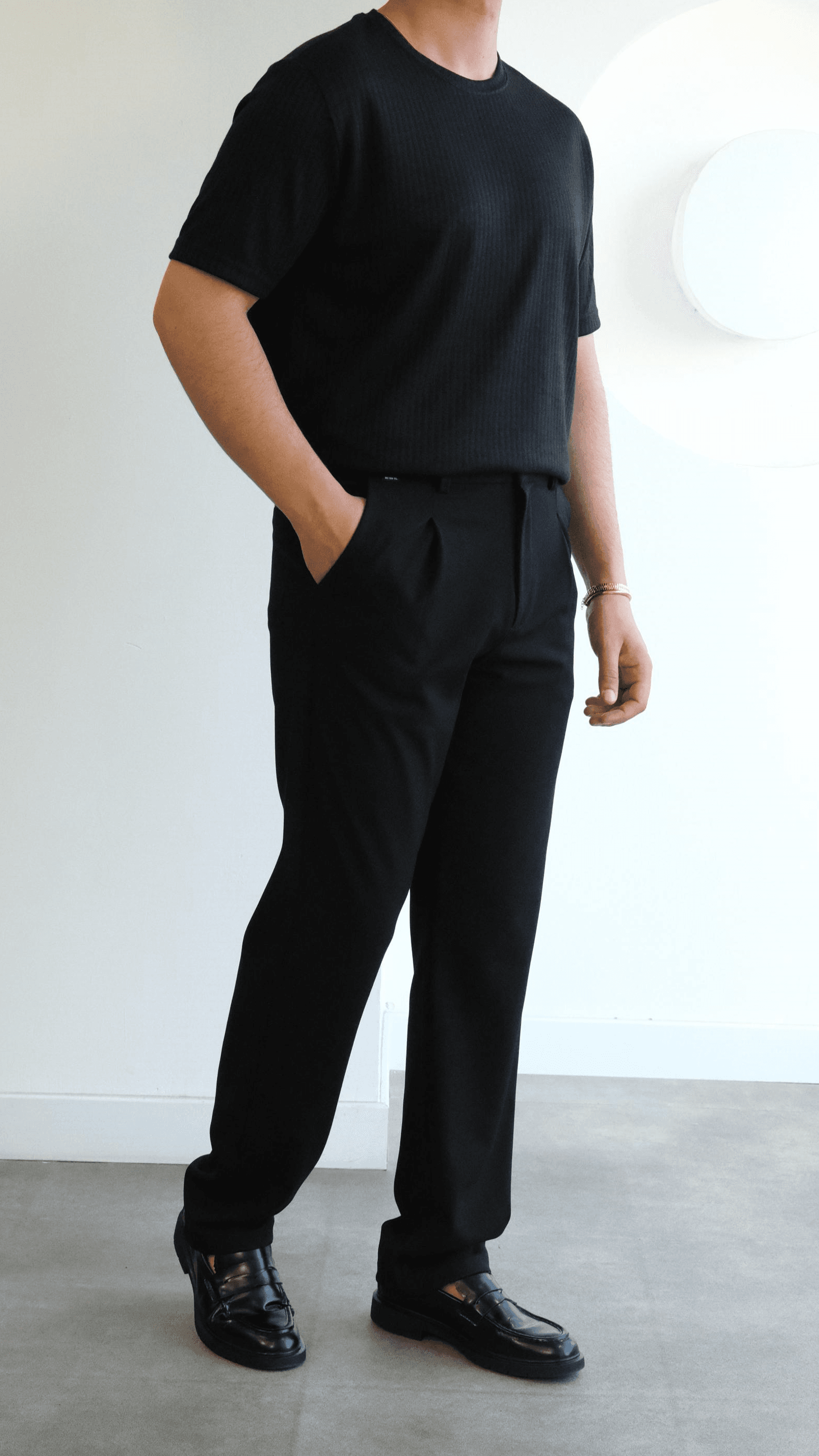 Siyah Straight Fit Kumaş Pantolon