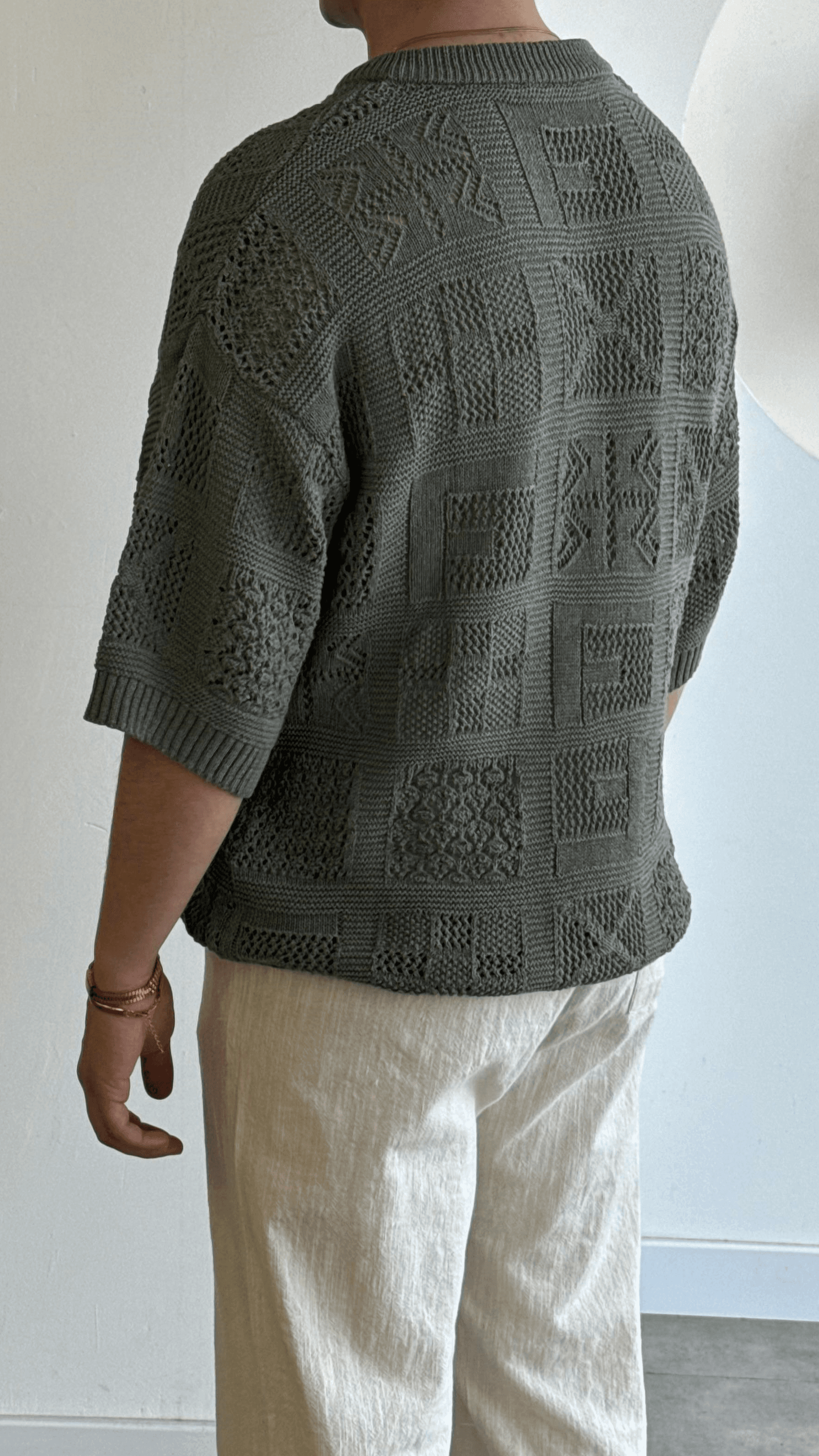 Haki Örme Oversize Tshirt