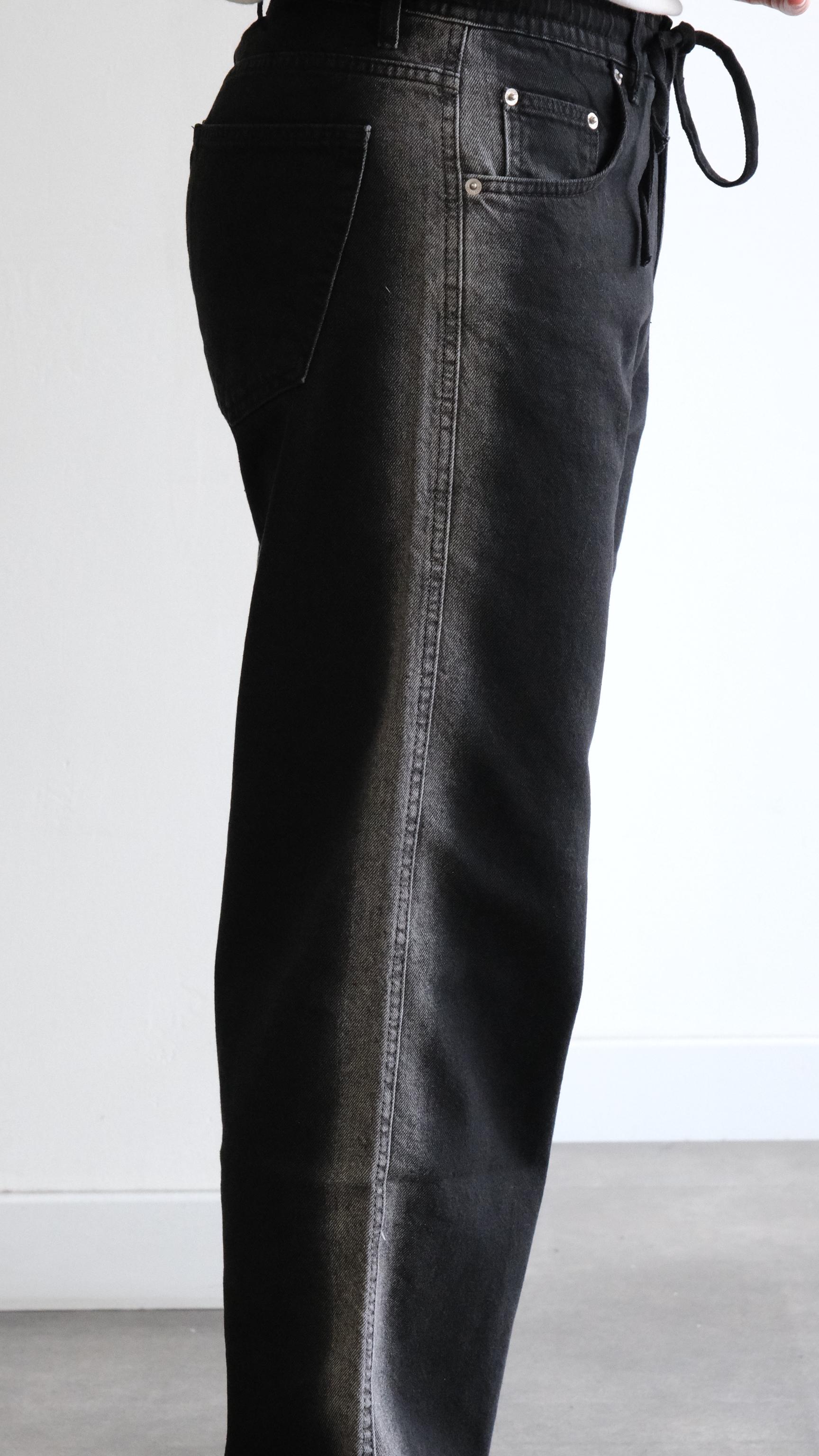 Siyah Yıkamalı Baggy Jean Pantolon