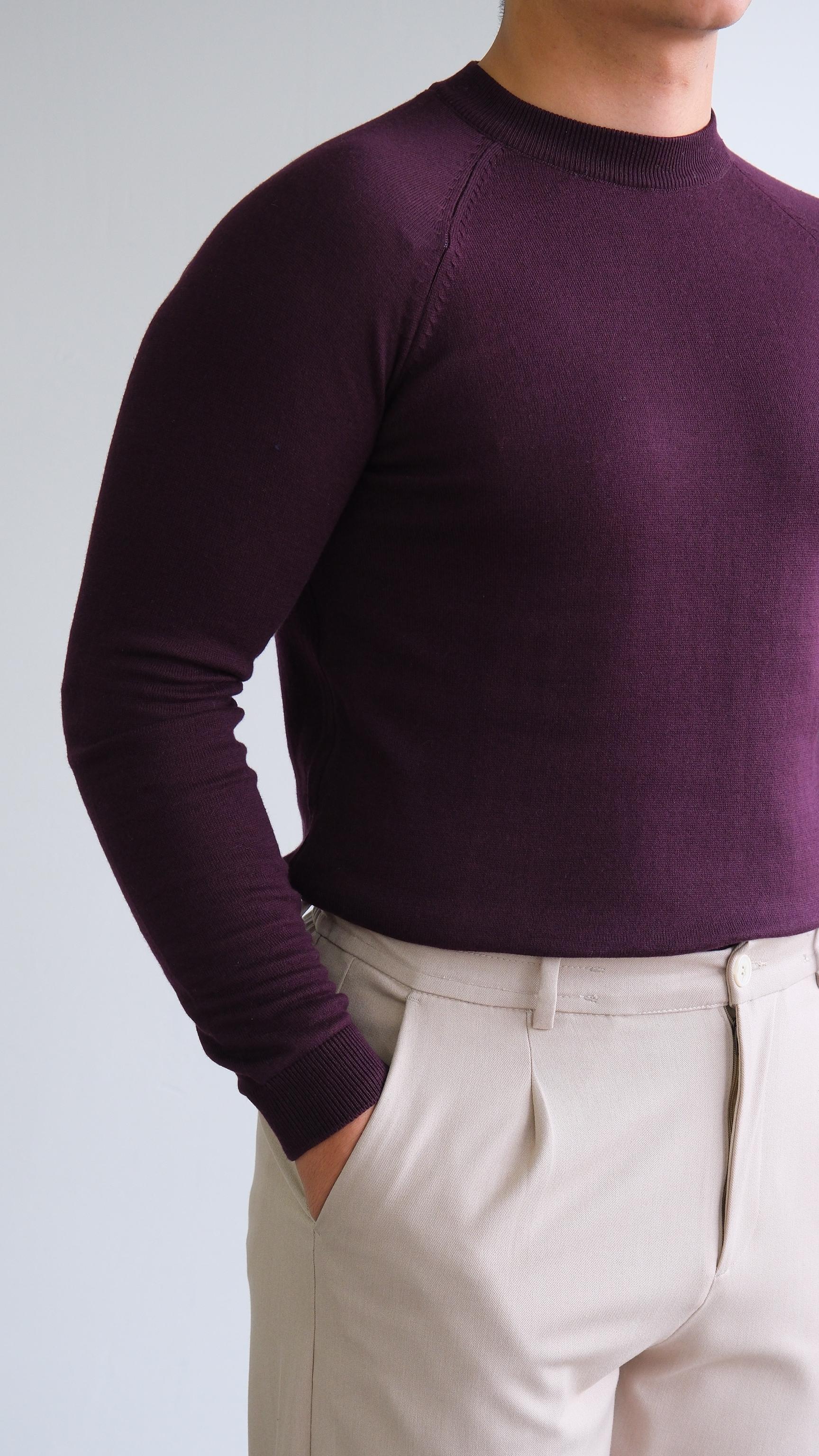 Bordo Premium Yarım Boğazlı Triko