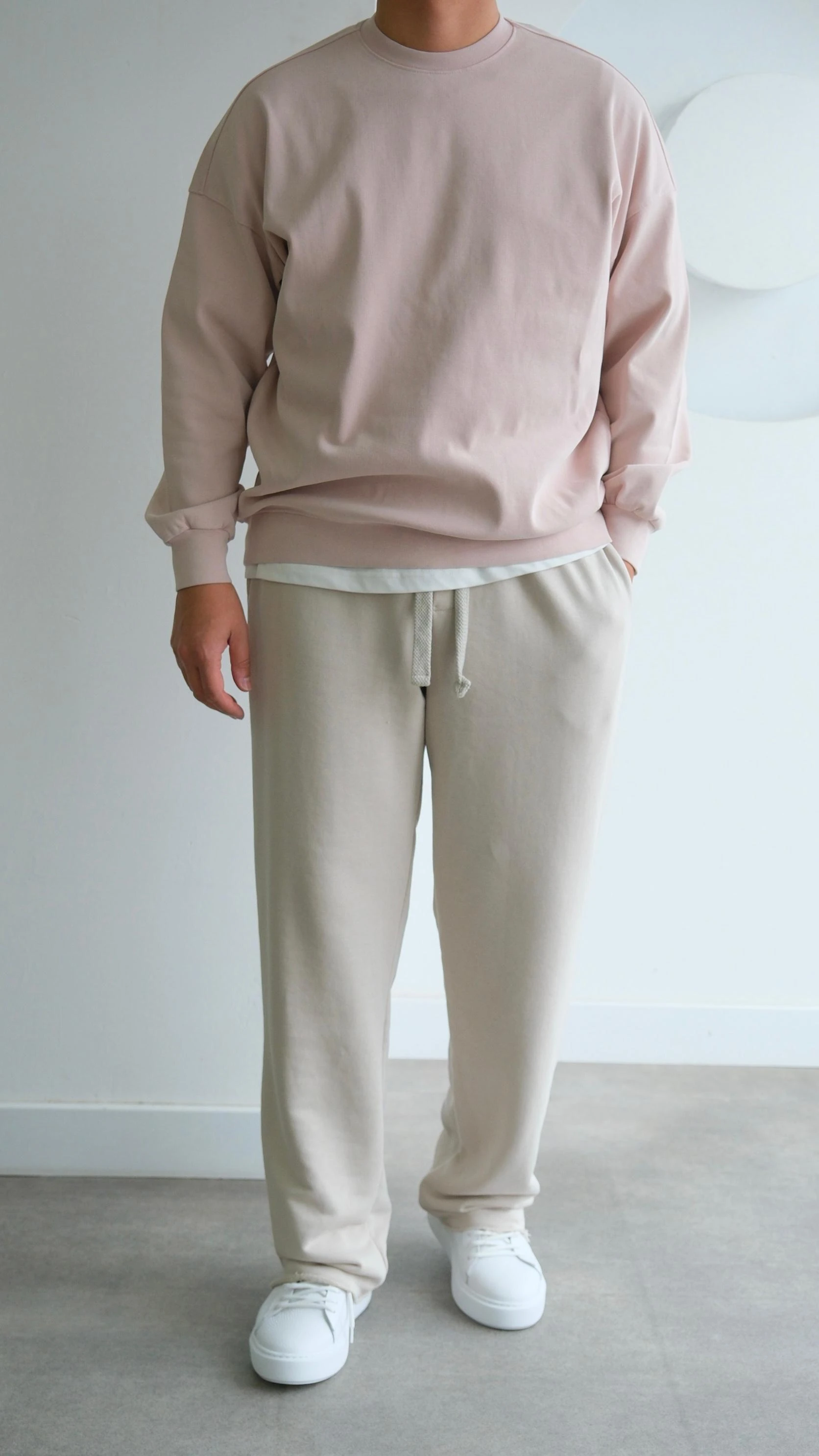 Bej Baggy Eşofman Altı