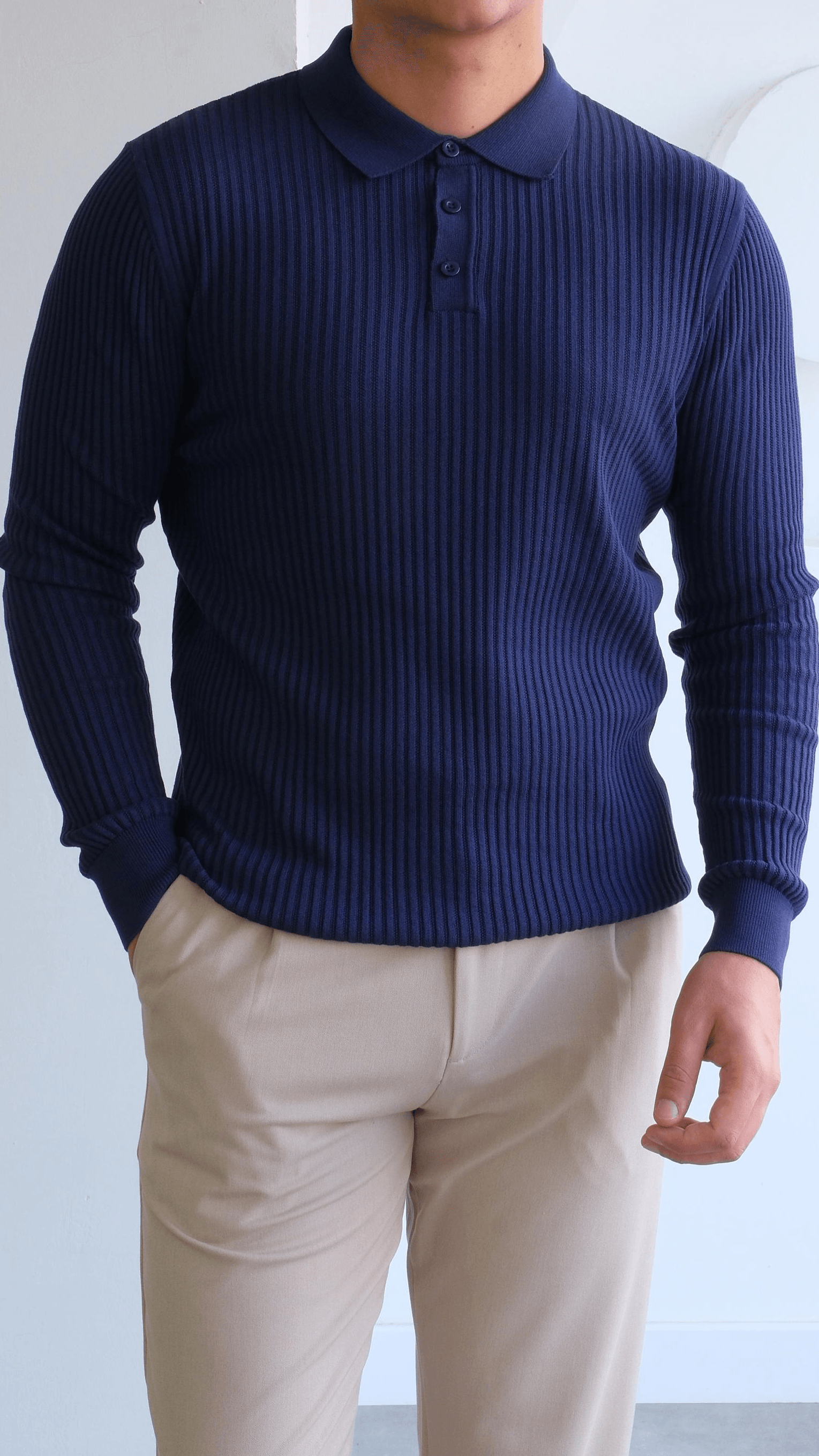 Lacivert Polo Yaka Triko