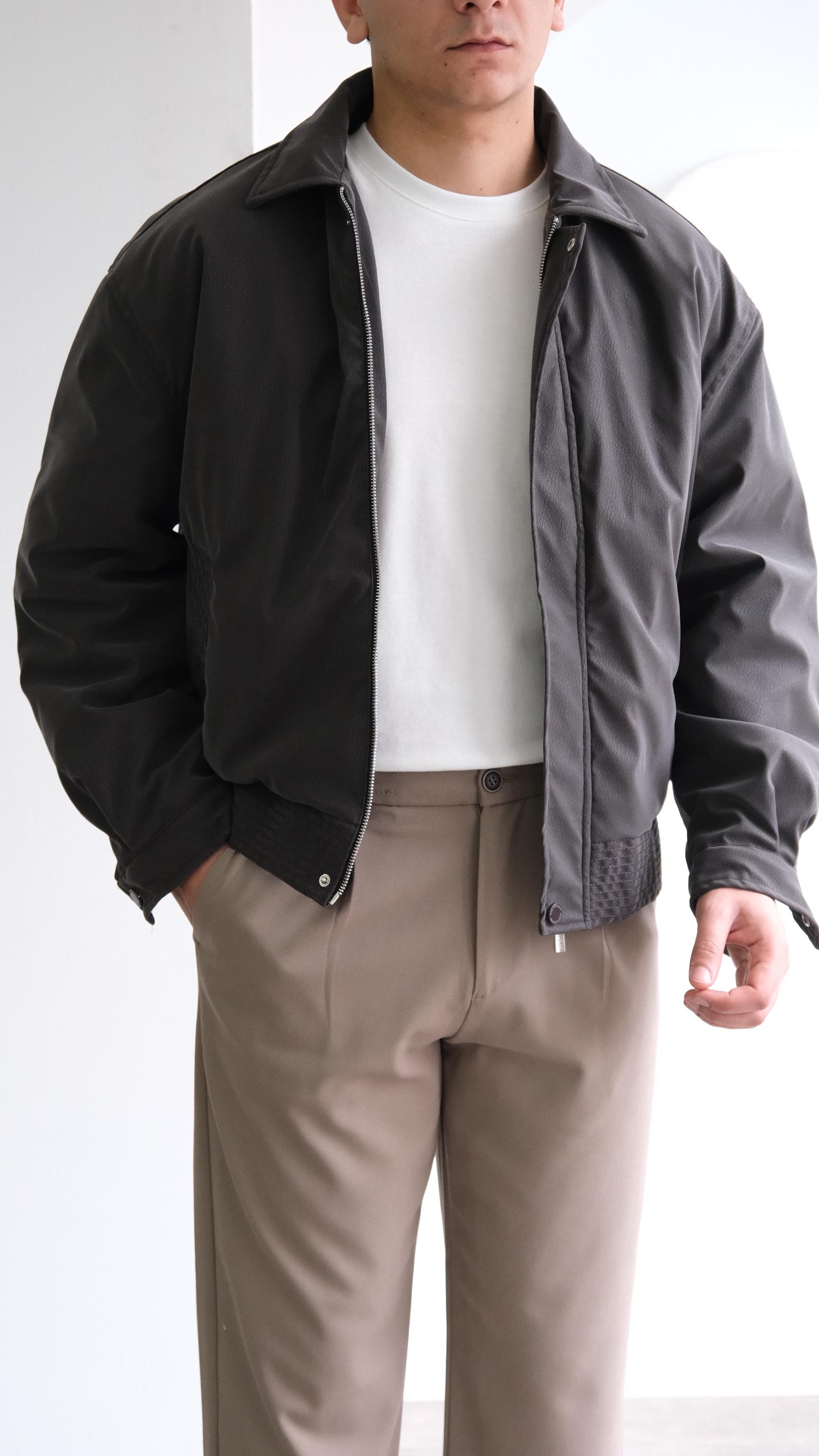 Kahve Teknik Kumaş Bomber Mont