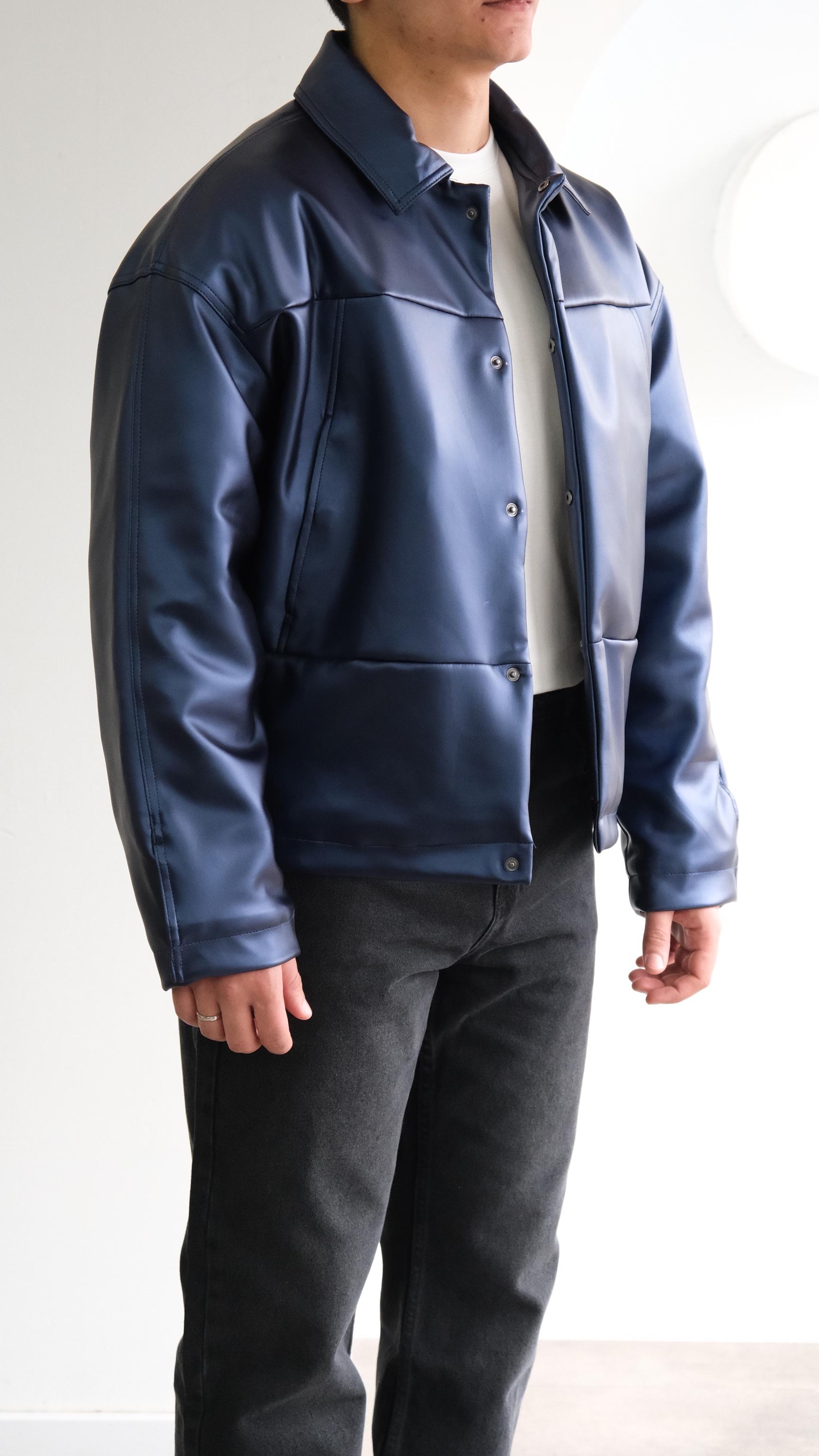 Metalik Mavi Dolgulu Ceket