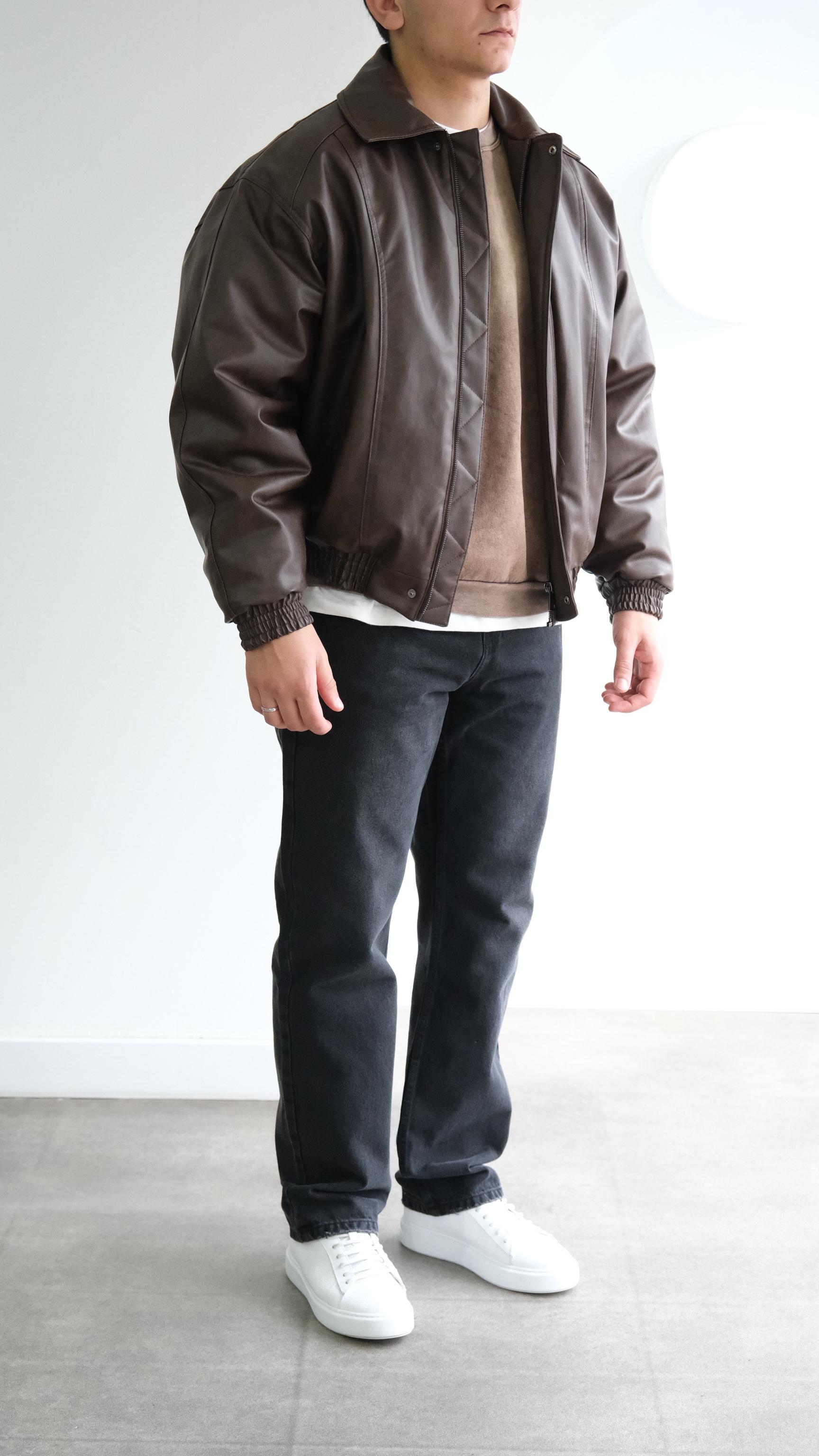 Kahve Bomber Deri Ceket