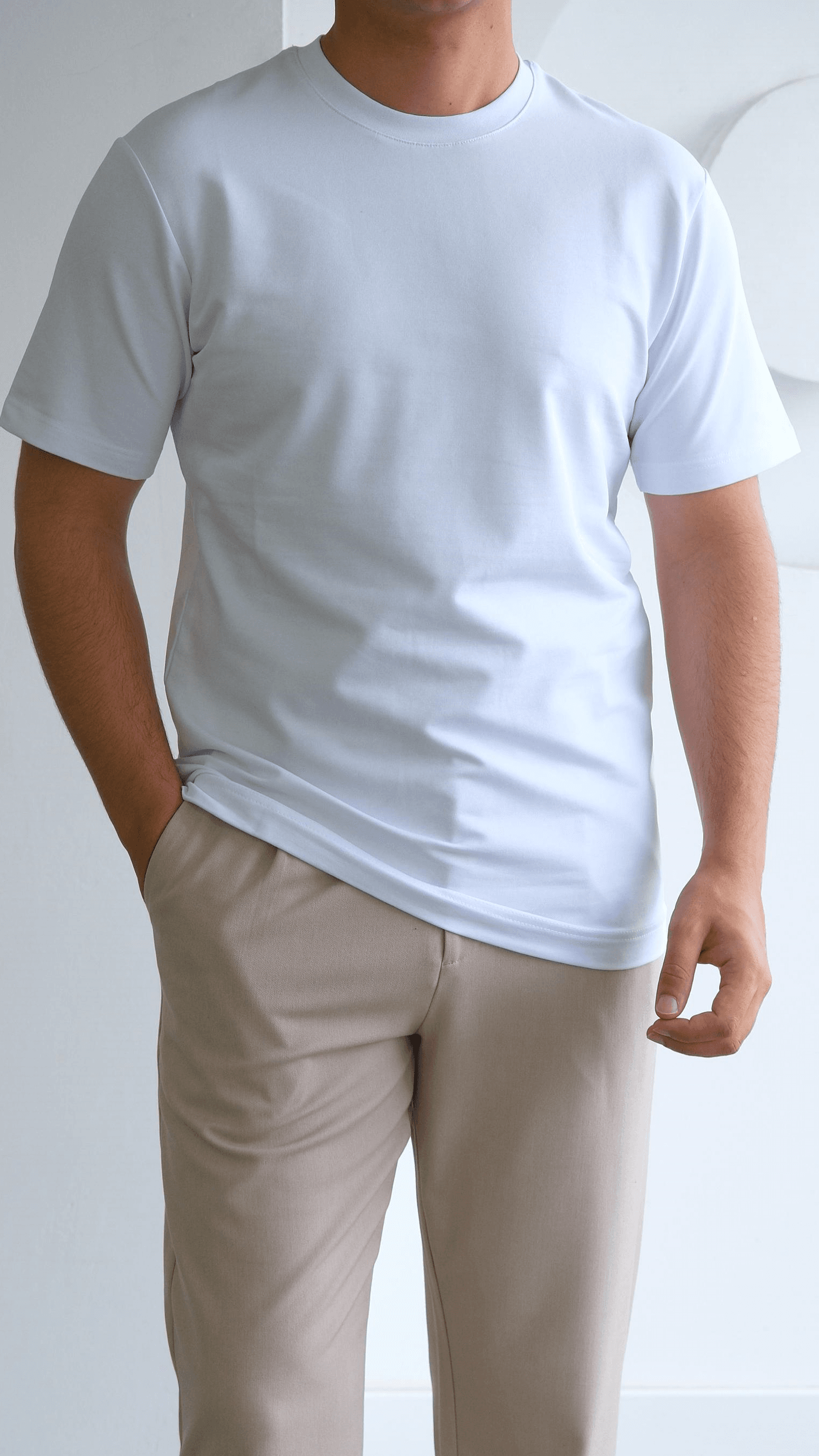 Regular Basıc Beyaz Tshirt