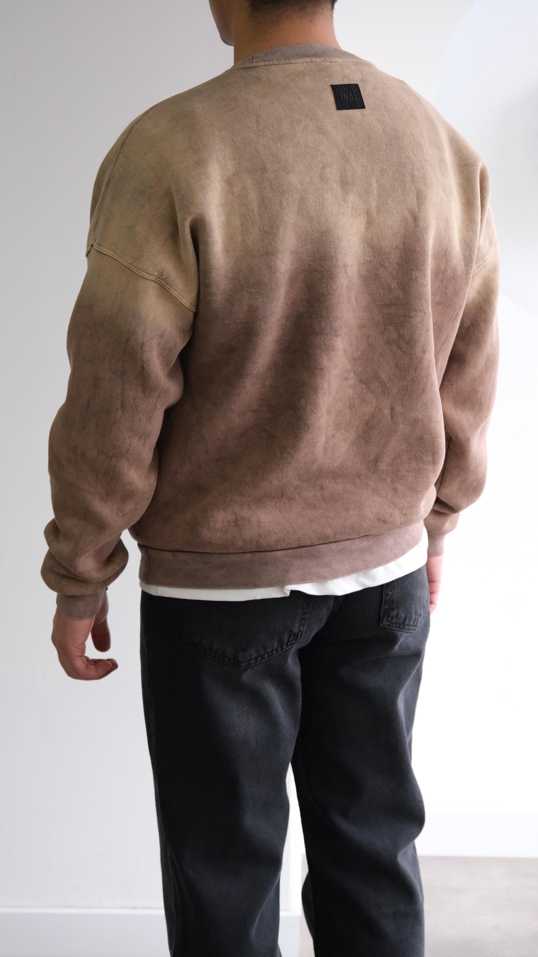 Kahve Yıkamalı Sweatshirt