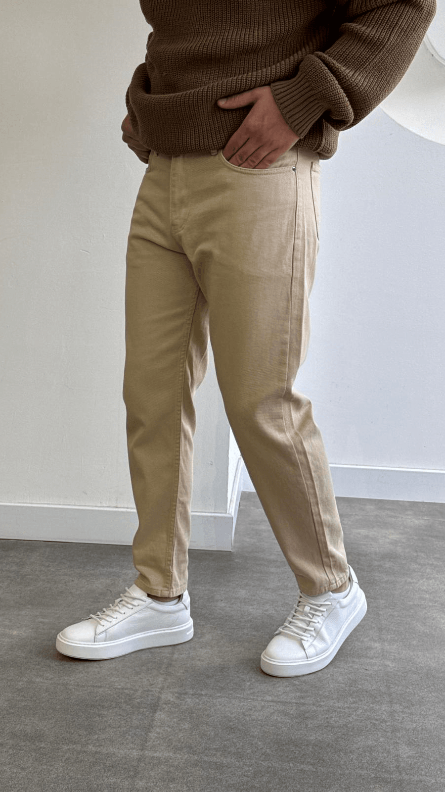 Camel boyfriend jean pantolon