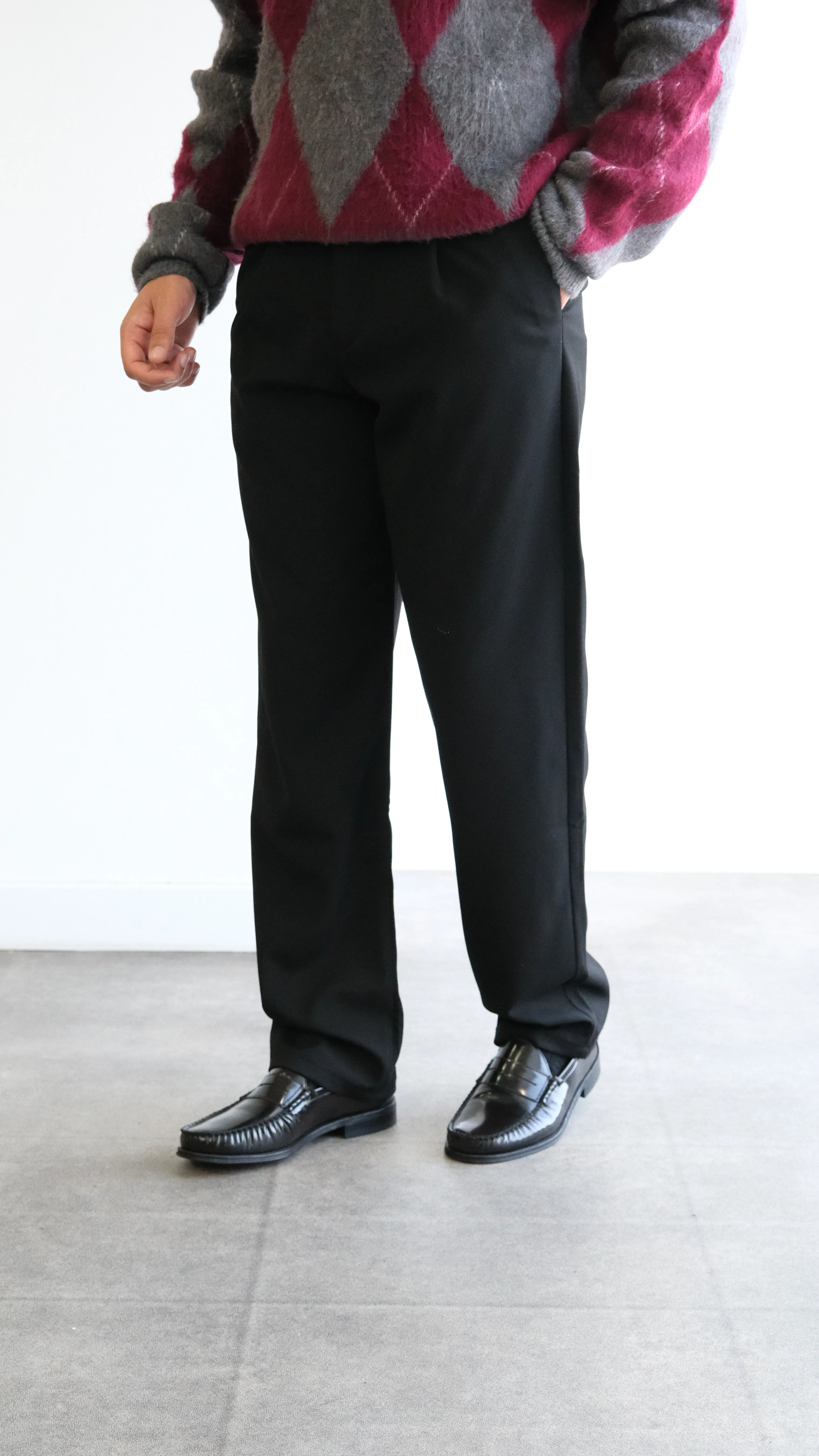 Siyah Baggy Kumaş Pantolon