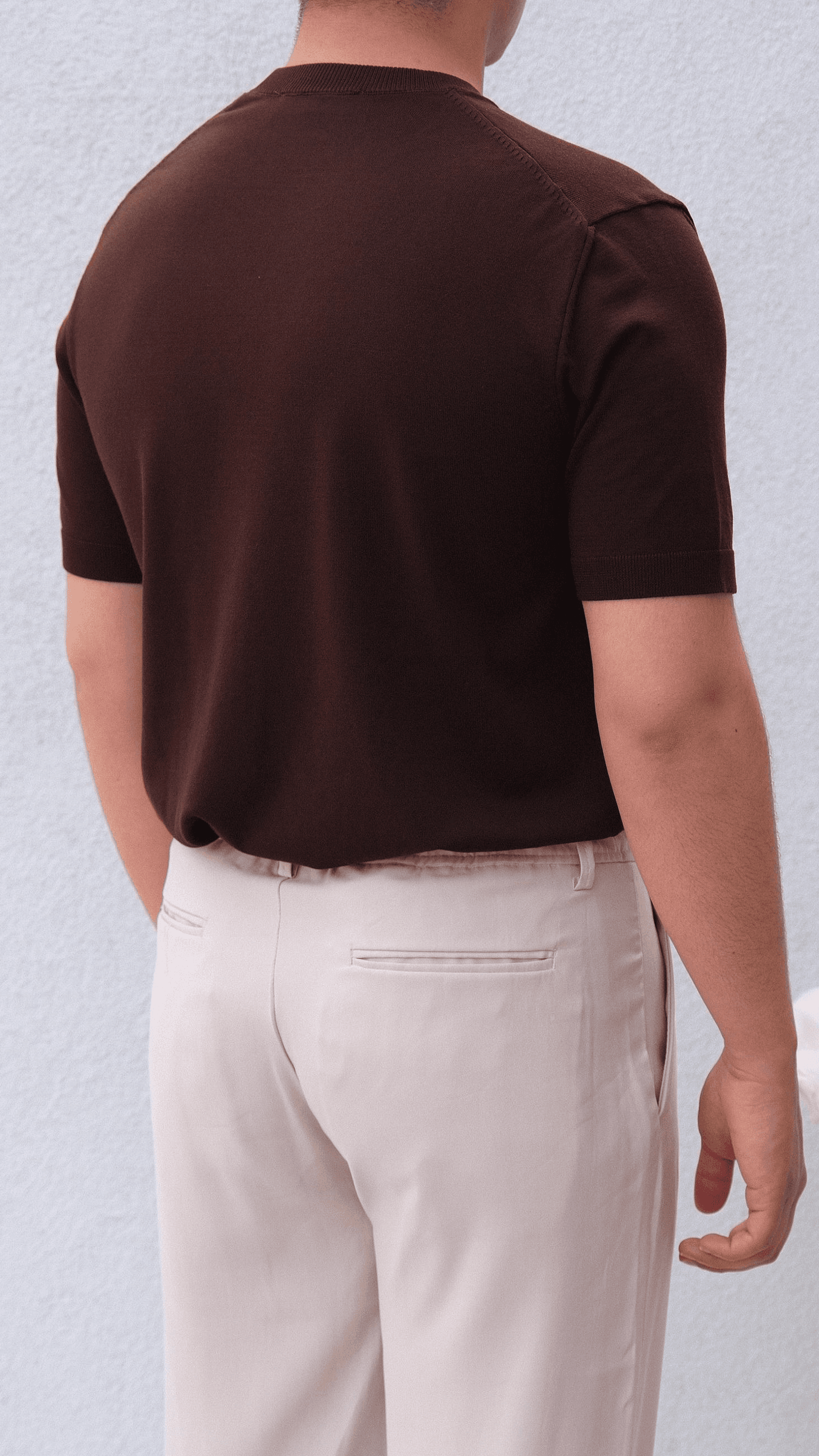 Acı Kahve Simit Yaka Triko Tshirt