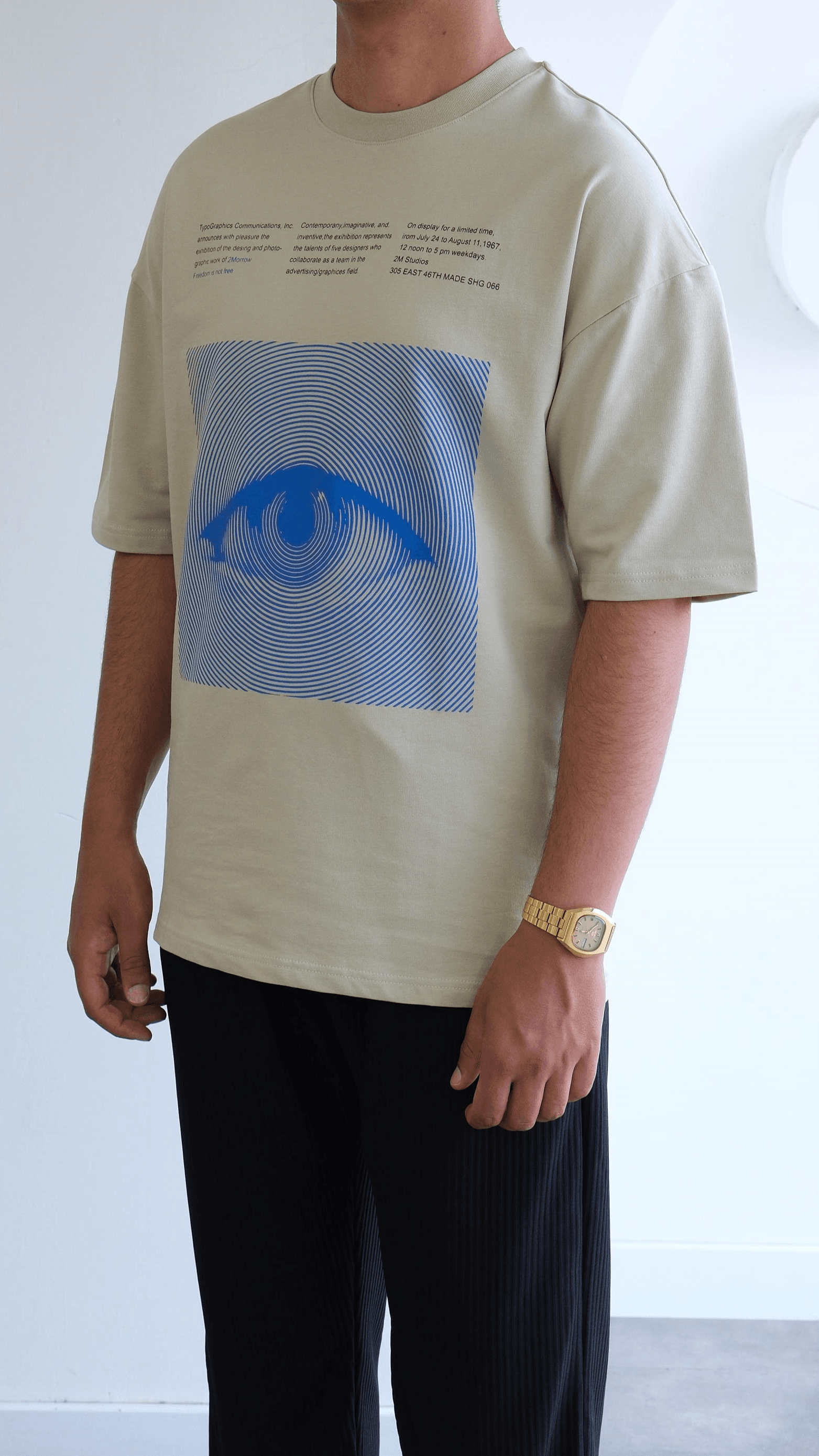 Göz Baskılı Oversize Tshirt