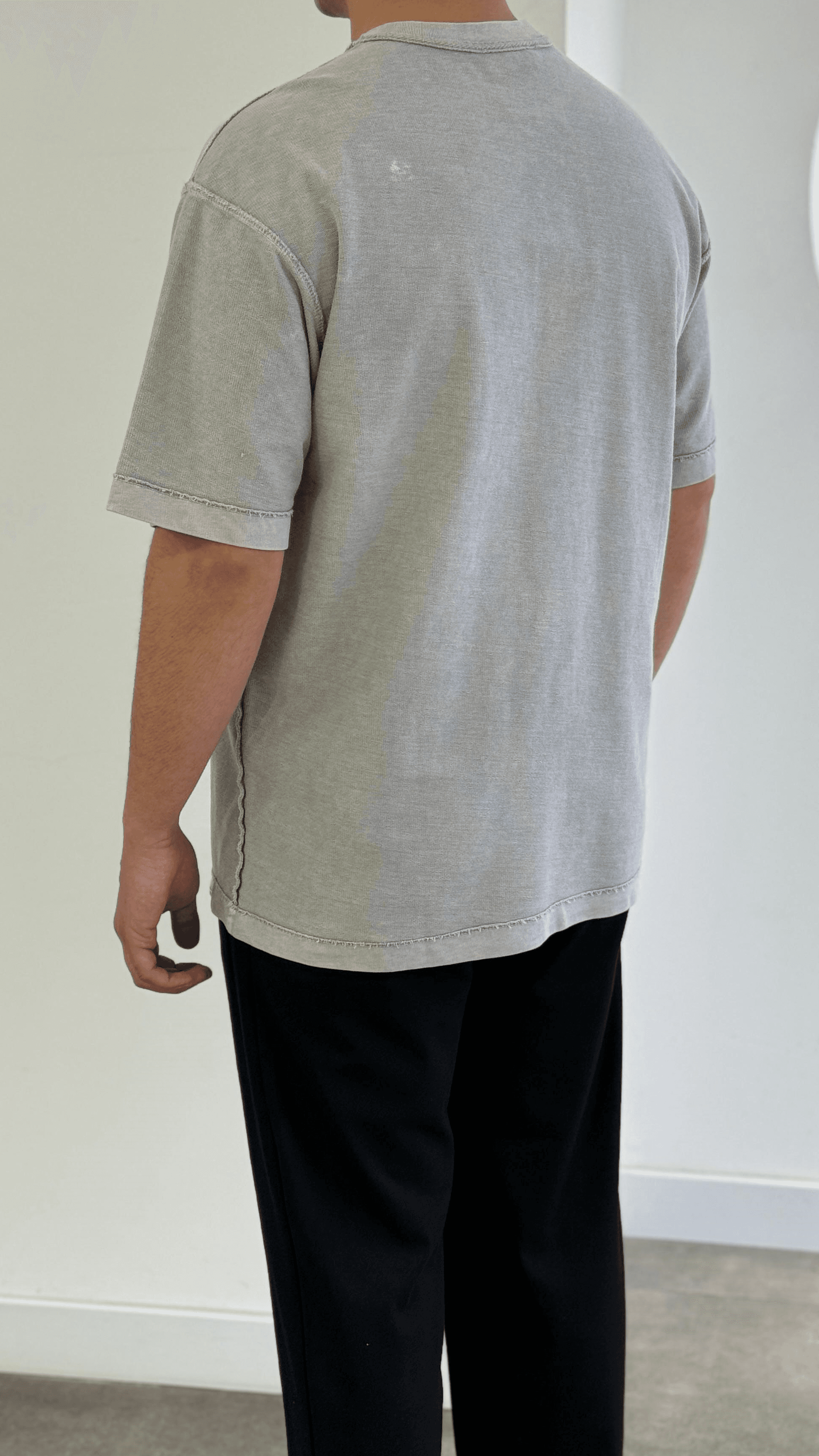 Gri Çift Yönlü Oversize Tshirt