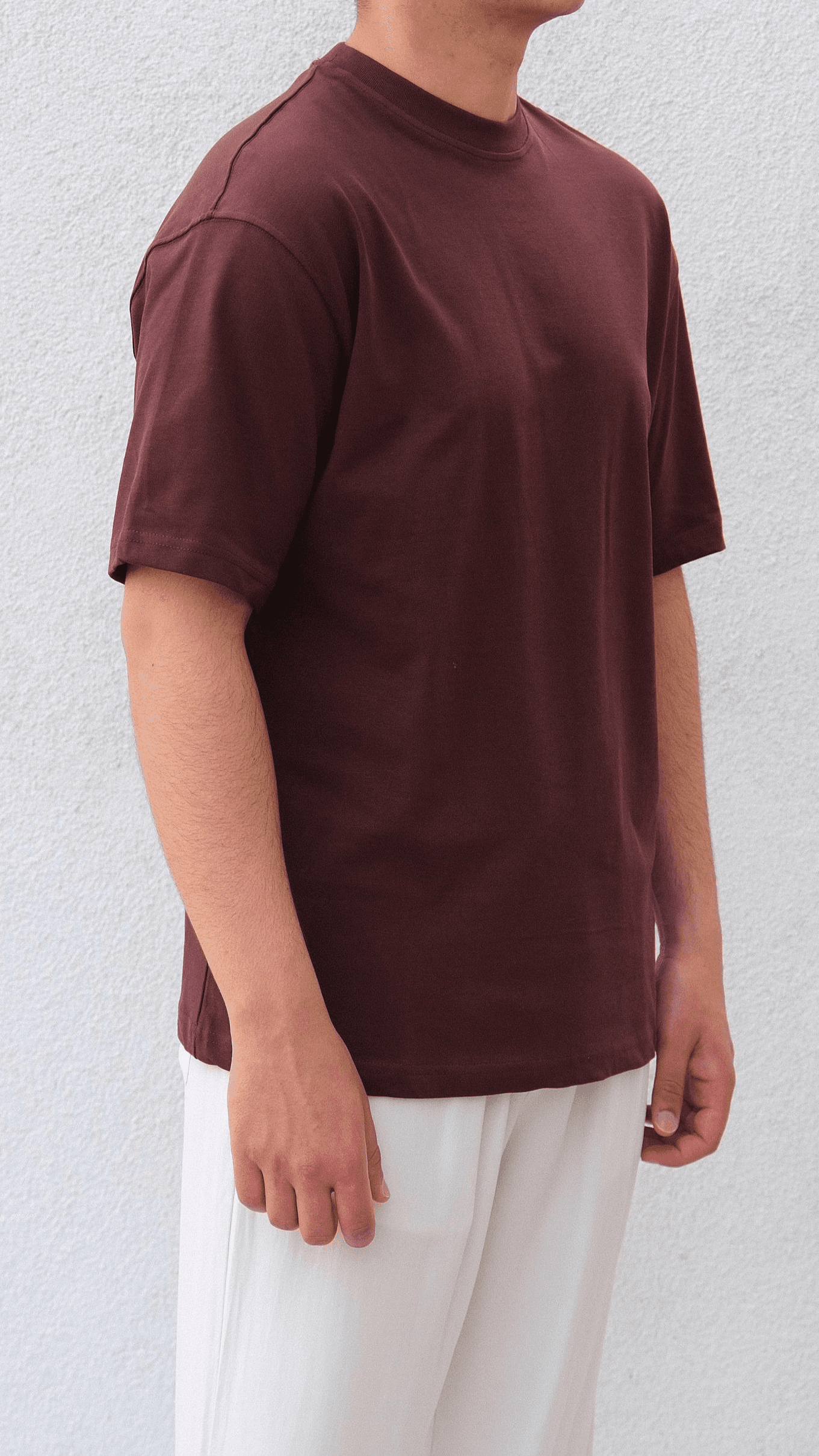 Bordo Oversize Basıc Tshirt