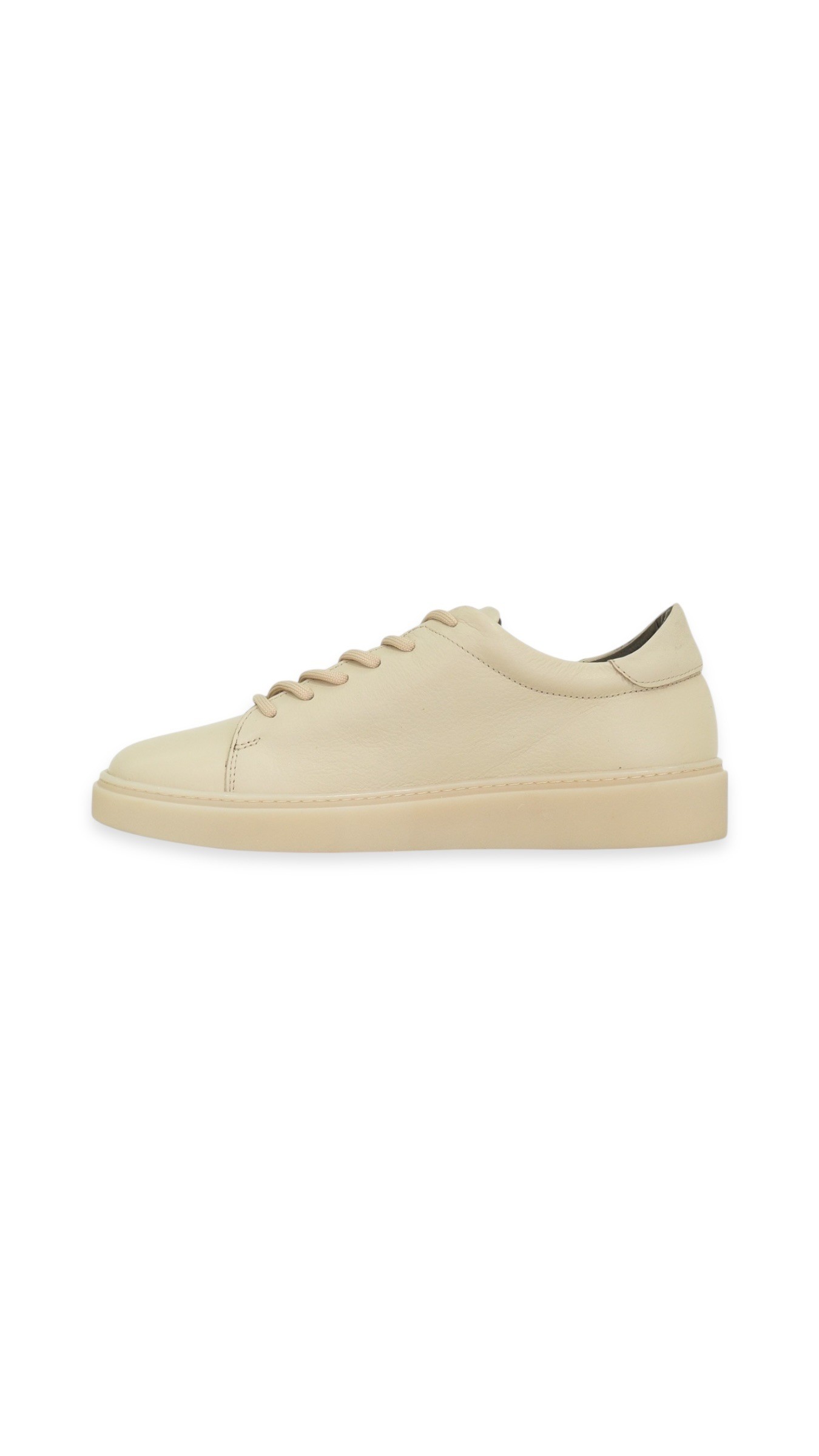 Hakiki Deri Bej Sneaker Ayakkabı