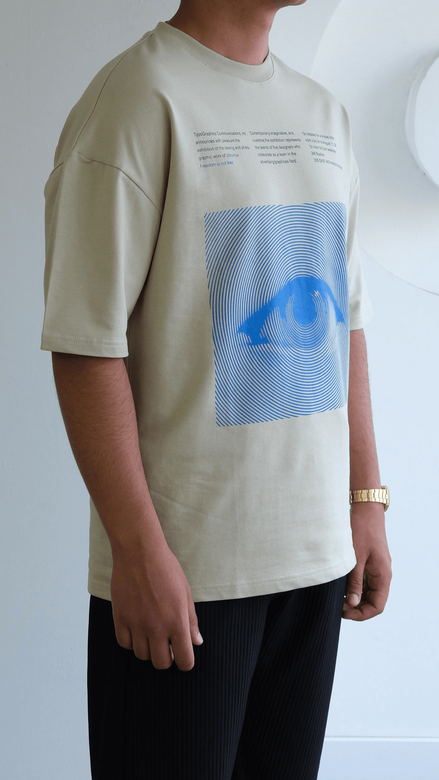 Göz Baskılı Oversize Tshirt